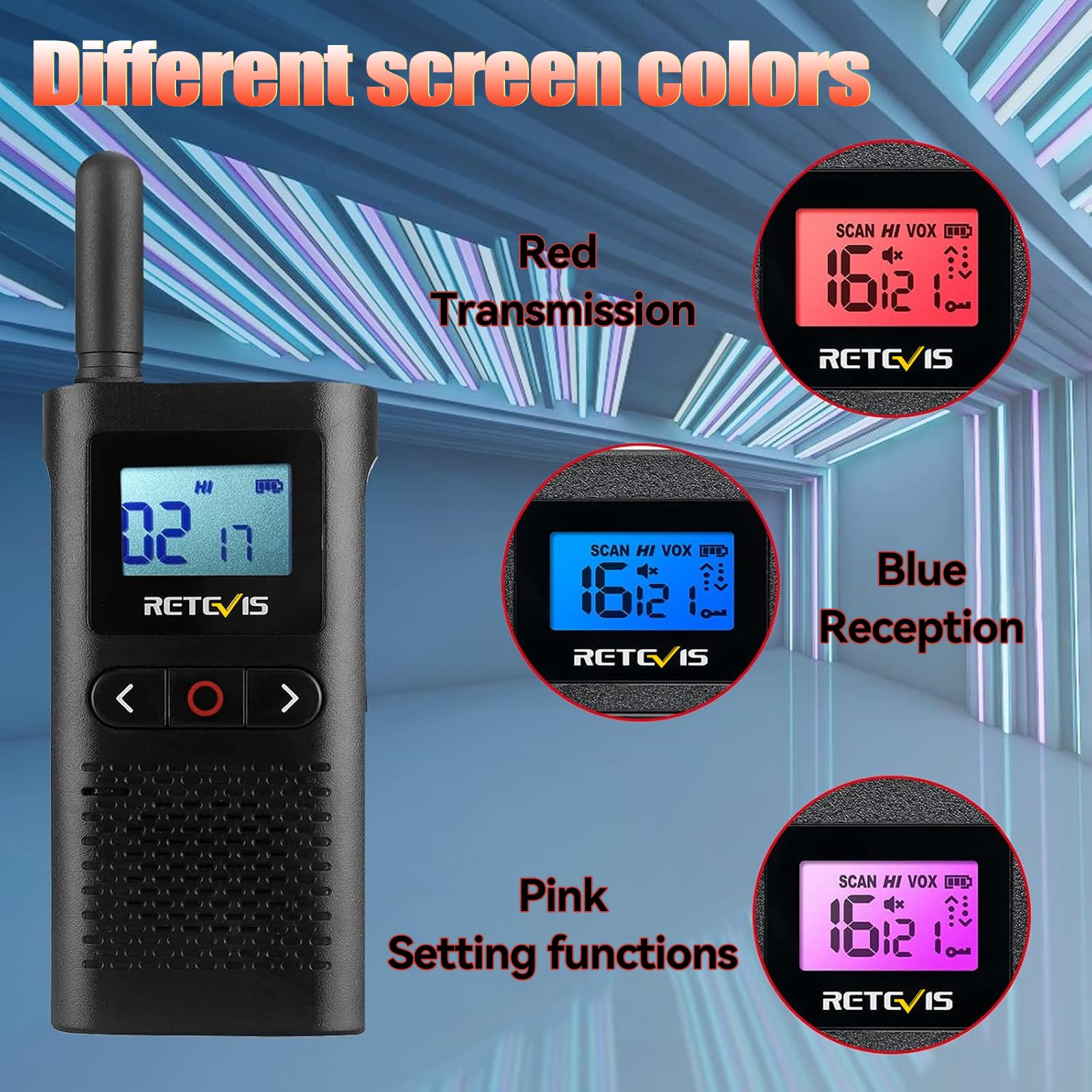 Retevis RB628 Walkie Talkie, PMR446 Mini Walkie-Talkie Professionali 1500mAh, Schermo LCD VOX, 1500mAh Ricetrasmittenti Ricaricabili con Auricolare per Scuola, Hotel, Ristoranti (10PZ, Nero)