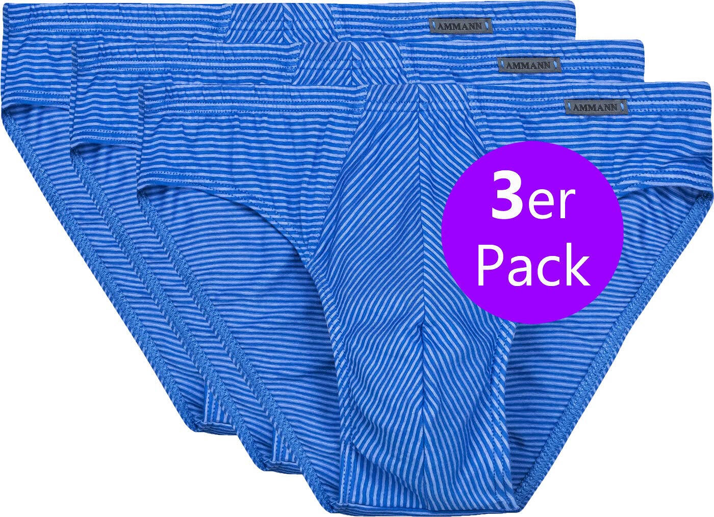 Ammann - Herren Mini Slip Cotton & More Saphir (blau) 3er-Pack M
