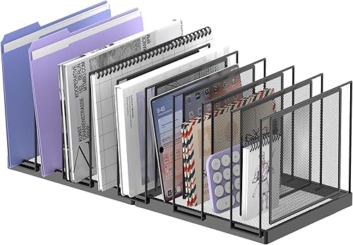 Organizador de archivos de escritorio de 9 secciones, soporte de archivos vertical, carpeta de archivos de escritorio de malla, carpeta de archivos