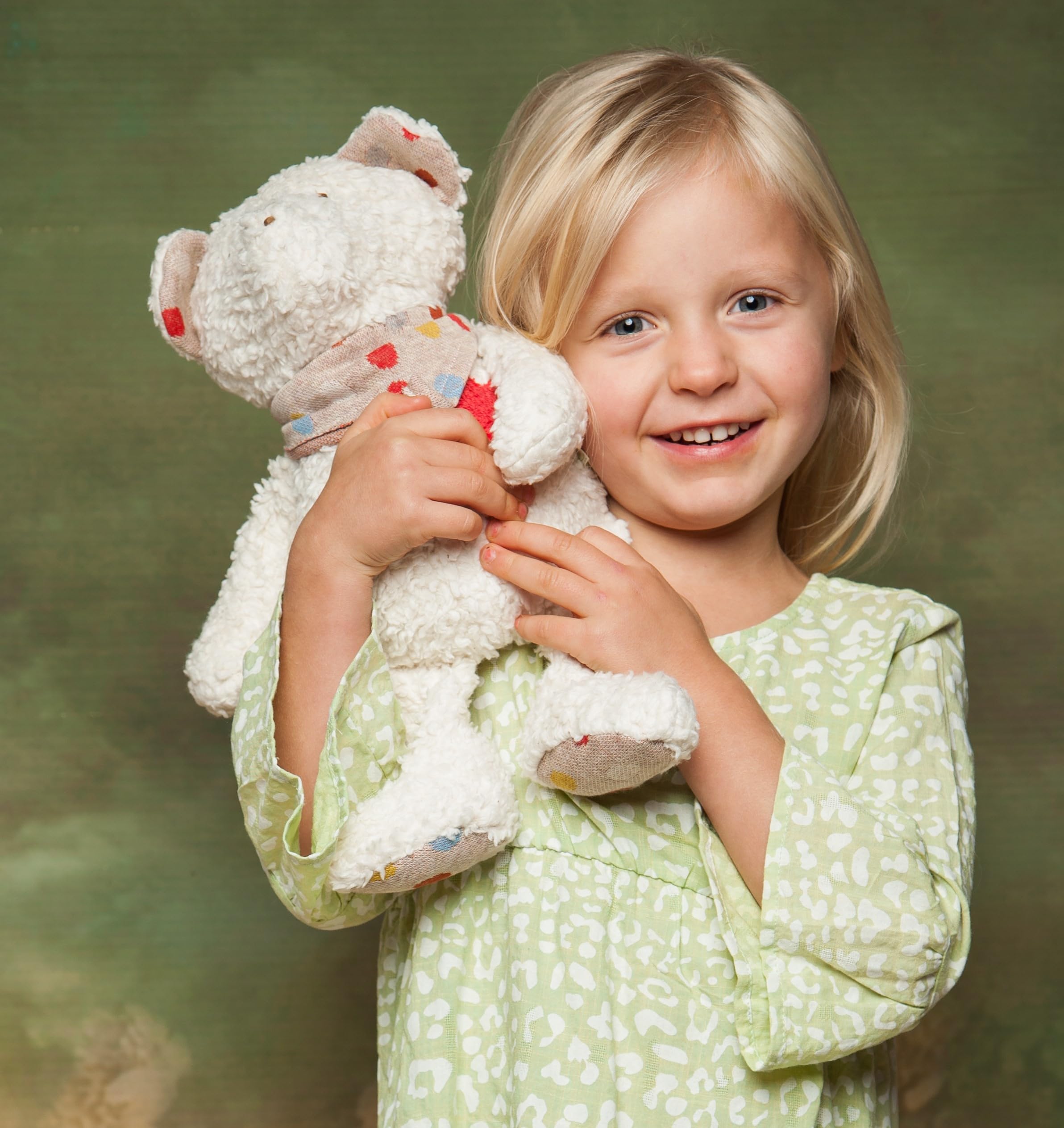 Efie Bio-Spieluhr Teddy – 100 % Baumwolle (kbA), Füllung aus Schurwolle (kbT) – handgefertigt in Deutschland – GOTS-zertifiziert - nachhaltiges Babyspielzeug