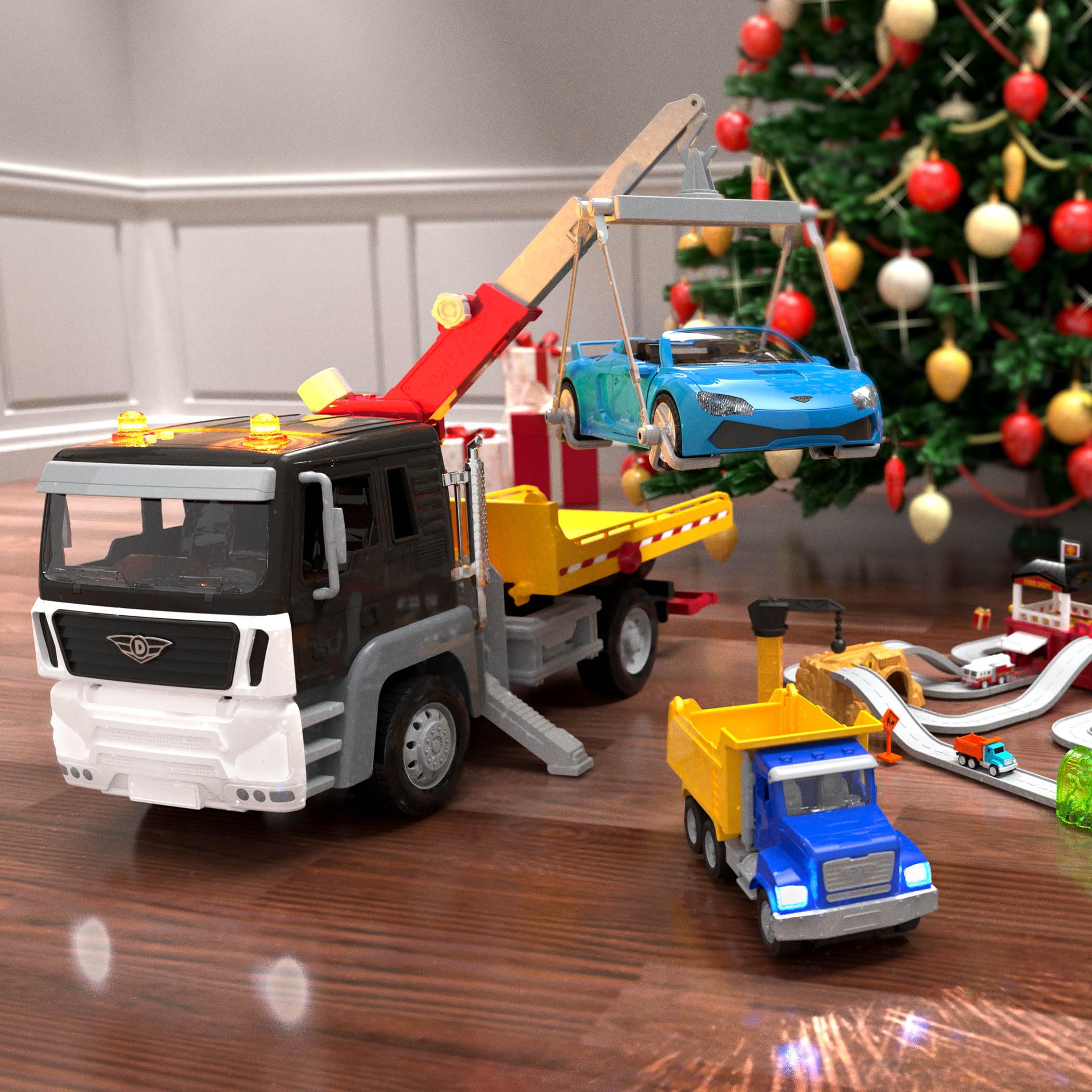 Camion Benna Radiocomandato Driven By Battat Per Bambini - Giocattolo Fuoristrada Con Luci E Suoni - Porte Apribili E Cassone Inclinabile - WH1330Z