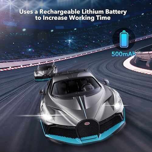 Miniatura 9 de MIEBELY Auto a control remoto 112 escala Bugatti Divo RC auto de alta velocidad de 75mih modelo de auto con licencia de 24 GHz con luz LED auto de