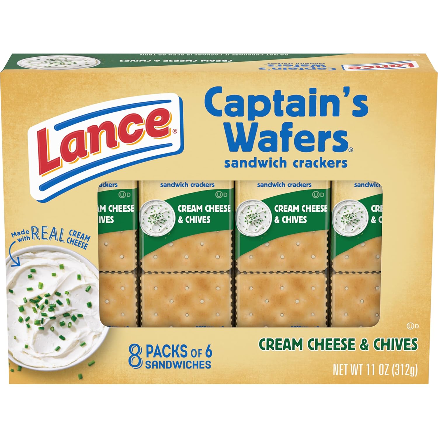 Lance Captain Wafers Original Flavor, Individual 2-Packs, 500 Packs Total, .23 Ounces Each