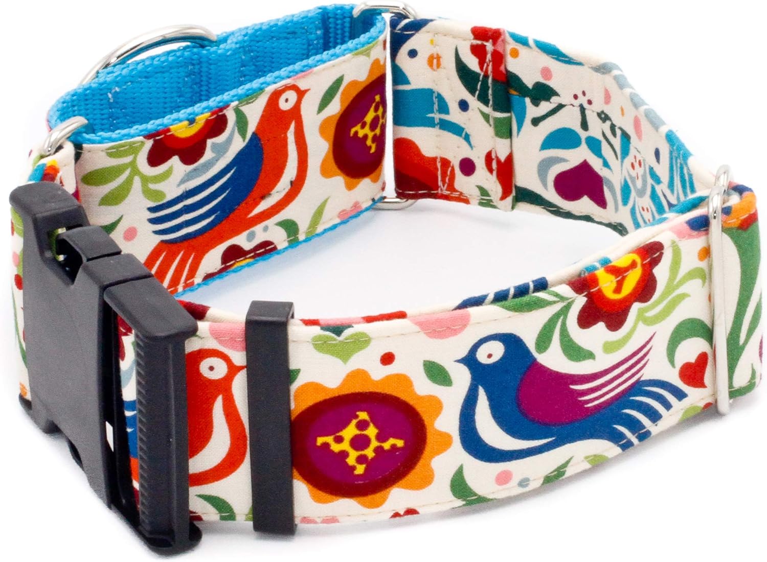 Caninus Collars La Paloma Dove Dog Collar 1" - 2" Width Buckle & Martingale (Martingale w/Buckle Collar, XL - 2" Width)