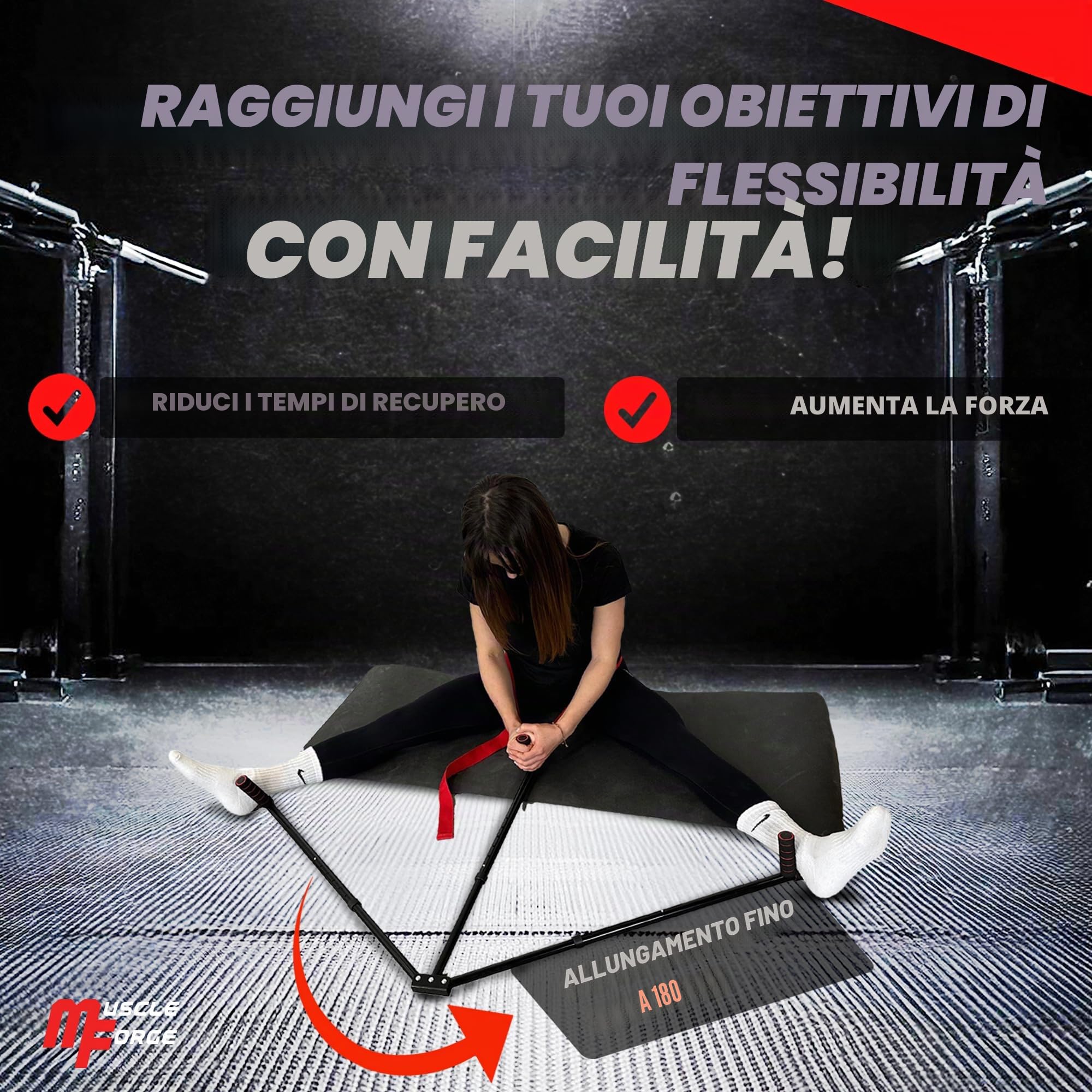 Divaricatore Gambe per Stretching fino a 180° - Regolabile 6 Livelli Attrezzo Interno Coscia per Spaccata, Stretching Attrezzi, Collo del Piede Attrezzo Danza e Arti Marziali, Acciaio Inox