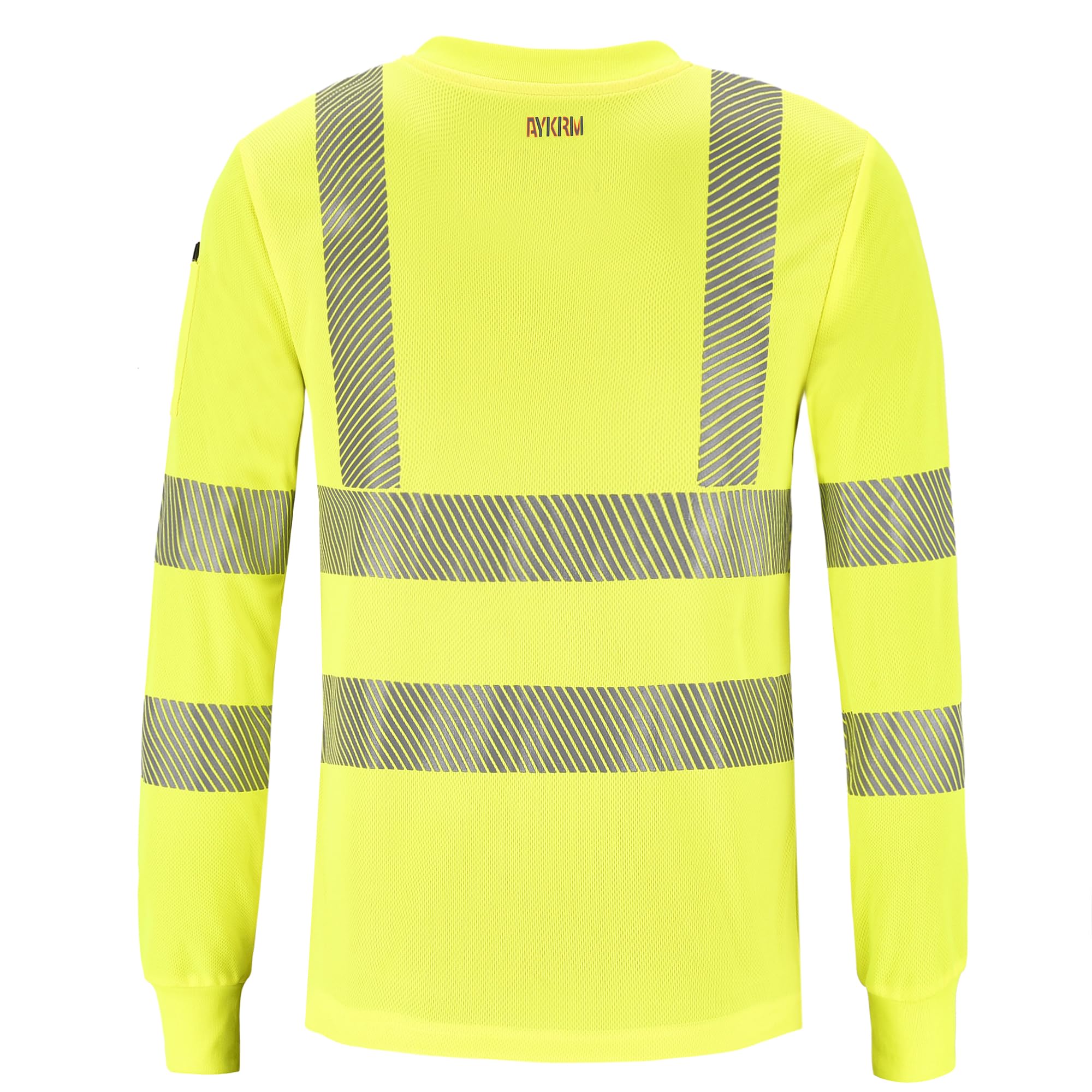 Camiseta ranspirable de Trabajo Alta Visibilidad y Cintas Reflectantes Manga Larga Camisetas Amarillo Naranja Fluo (XS-8XL
