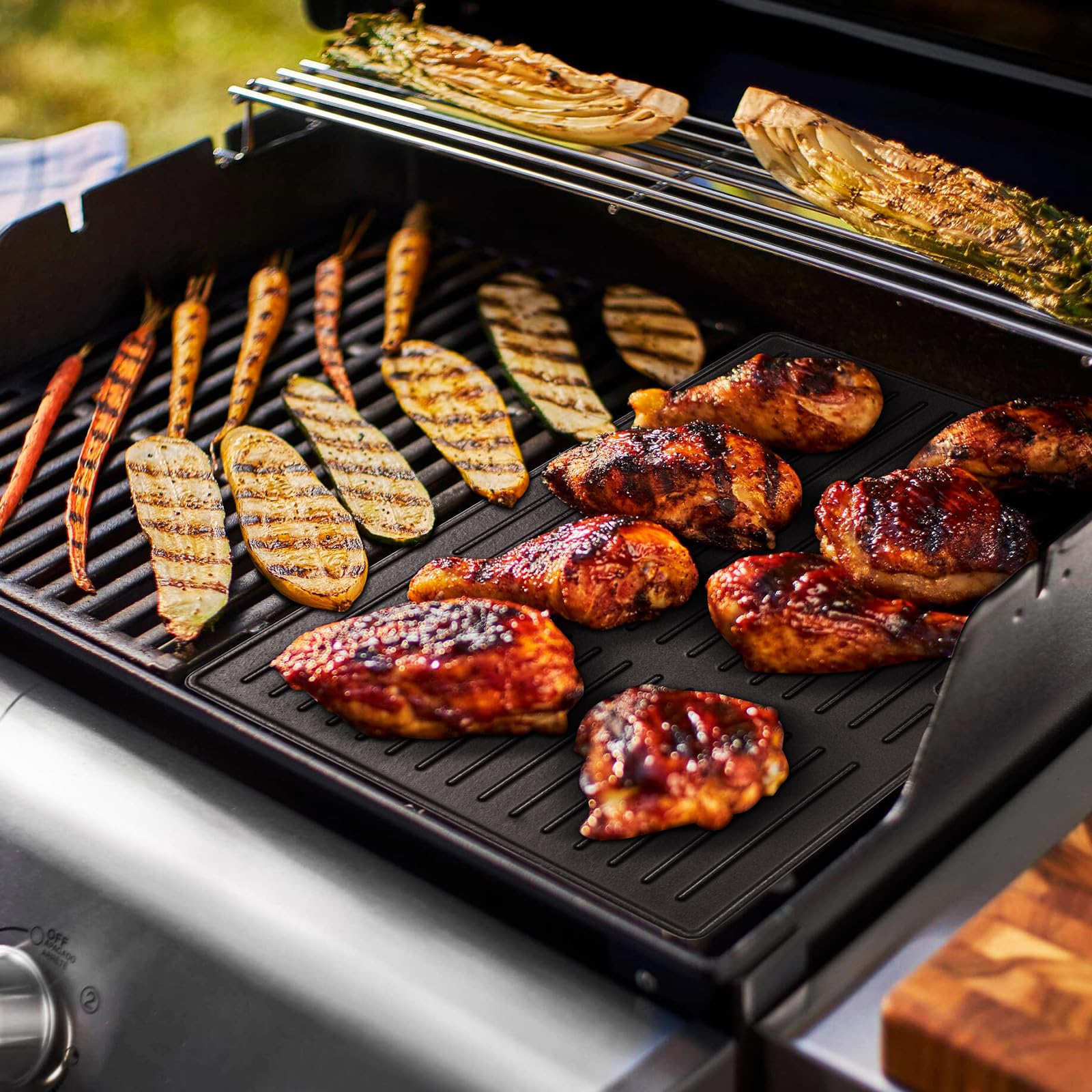 7638 - Parrilla y sartenes de hierro fundido para Weber Spirit I & II 300 Series, Spirit E310, E320, S310 (con botones de quemador delanteros), 44,5 cm de repuesto para la serie Weber 300