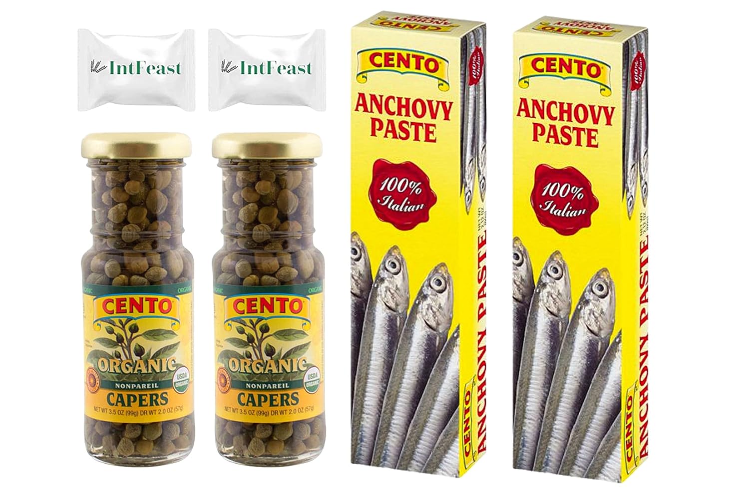 Cento Organic Nonpareil Capers, 3.5 ounce (Pack of 2