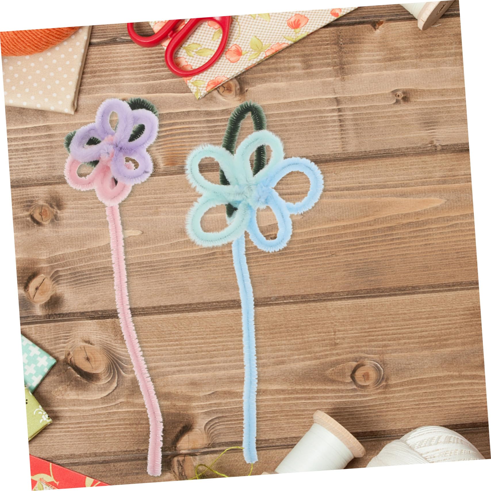 Uonlytech Kit floreale fatto a mano steli di ciniglia per artigianato fai da te molet materiale che torce l'asta Forniture artigianali per bastoncini artigianali natalizi Peluche
