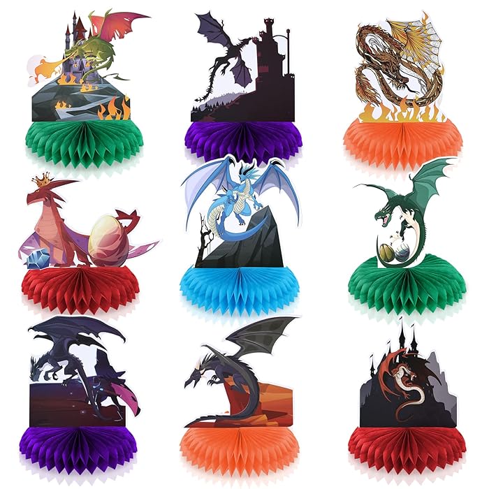 Buy 9Pcs Dragon Party Decorations Dragon Table Centerpieces