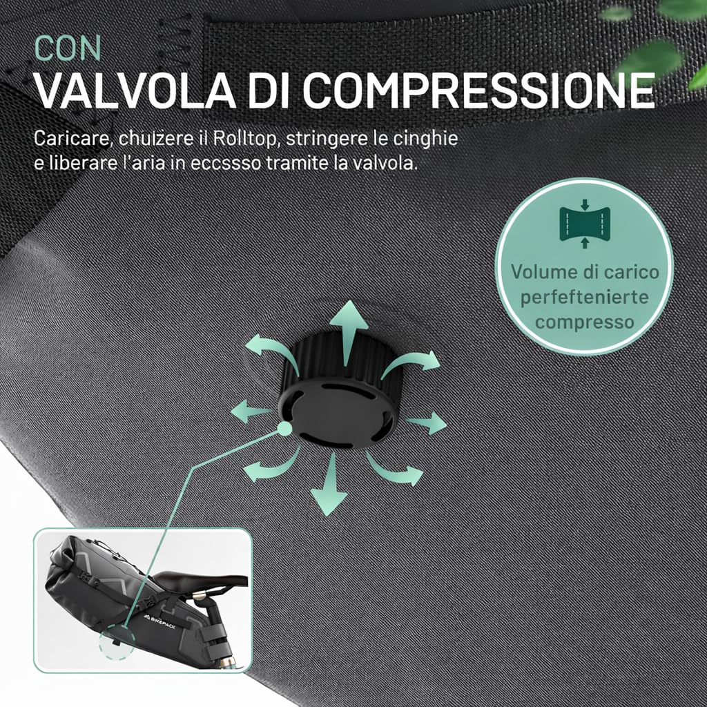 BIKEPACK Borse da sella per bicicletta – Borsa da gravelbike – 15 l – Accessori per bicicletta