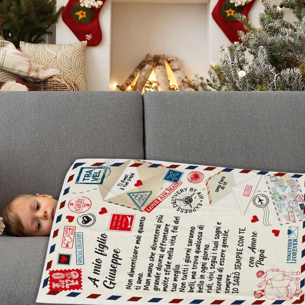 Plaid Personalizzato con Foto Frase dedica Coperta in Pile Varie Misure