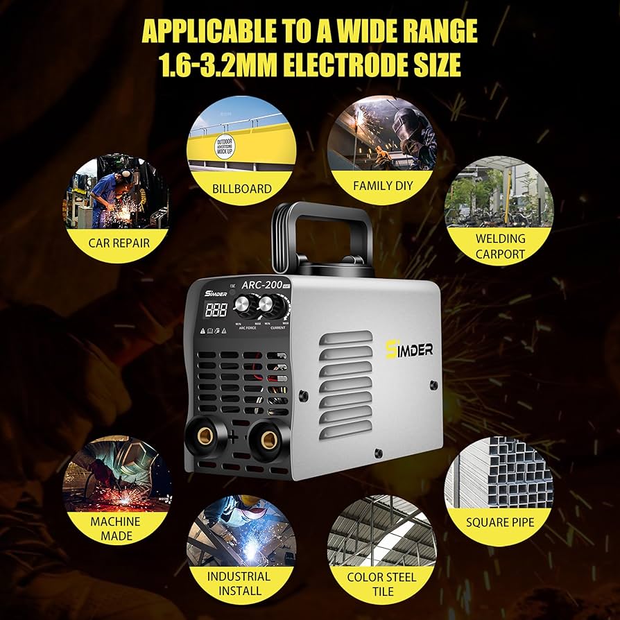 Welding Machine, Upgraded MMA-250A 110V Welder Machine,Portable Stick Welder IGBT Digital Display LCD,Home DIY Arc Welder,Hot Start Arc Force Anti-stick Mini Welder (Blue