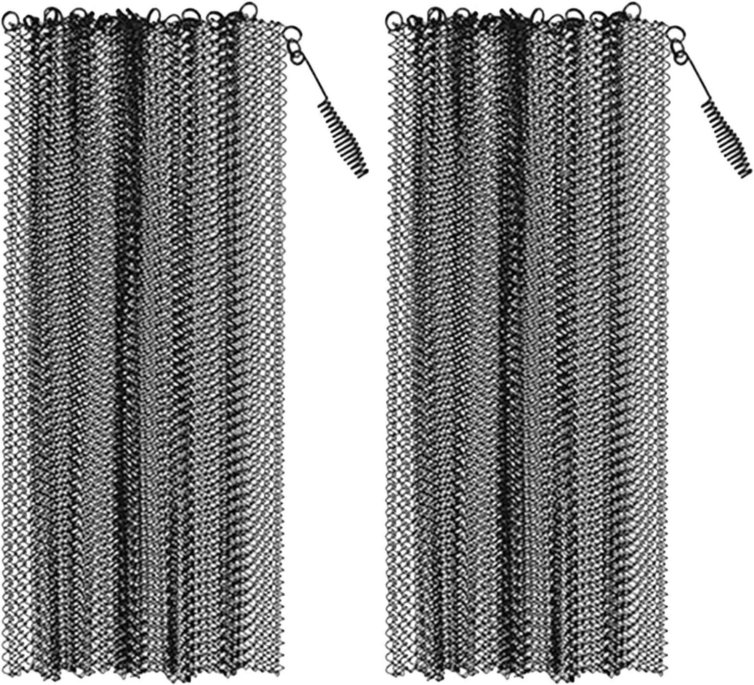 SUPVOX 2pcs Metal Mesh Fireplace Screen Panels 24x21 Inch Hanging Spark Guard Curtains for Wood Stove Hearth Protection and Fire Safety Barrier, Decorative Mesh Fireplace Screens for Home