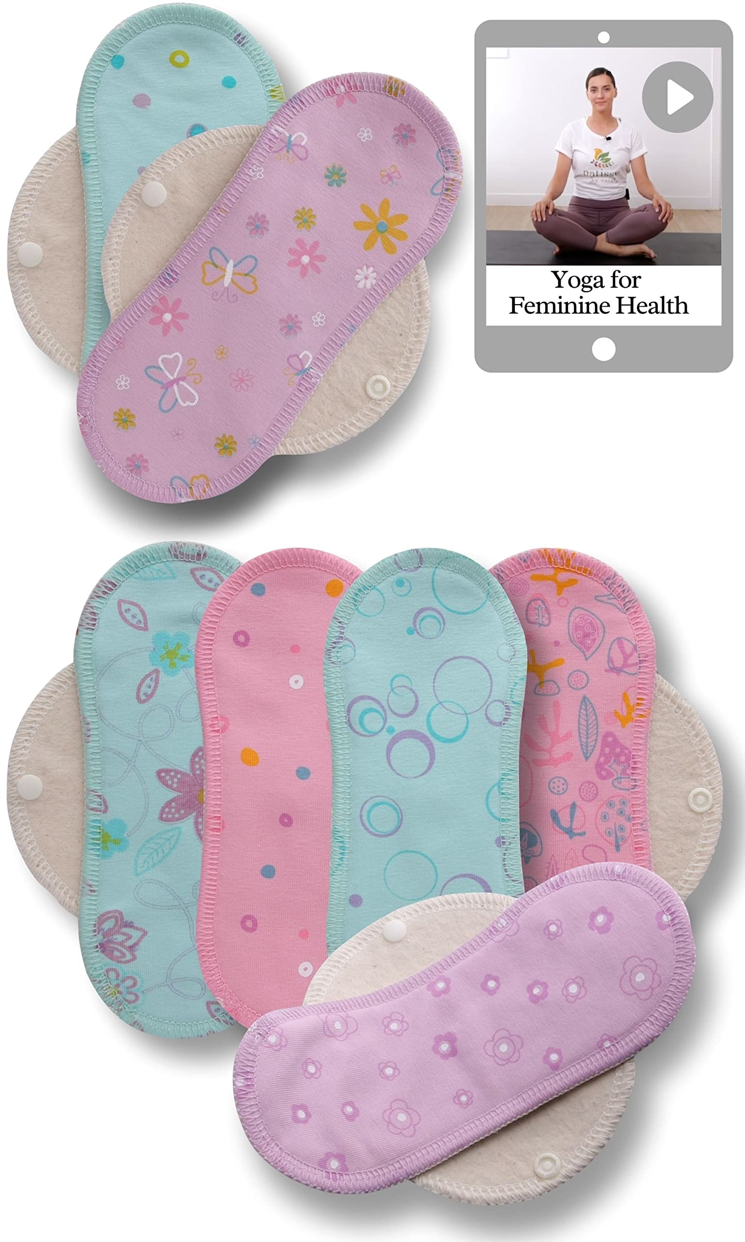 Buy Reusable Panty Liners for Women Thin; 7pack (Small) Cotton Cloth