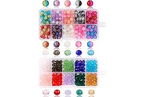 QUEFE 400 Pieces 8mm Glass Beads for Captivating Dream Catchers