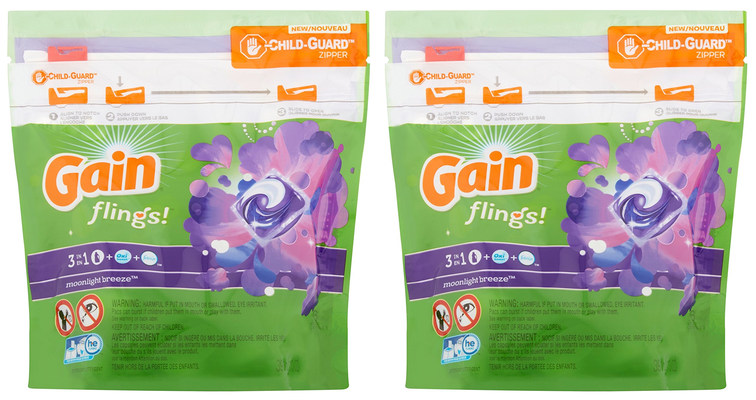 GainFlings Laundry Detergent Pods - Moonlight Breeze - 16 Count Pods Per Package - Pack of 2 Packages