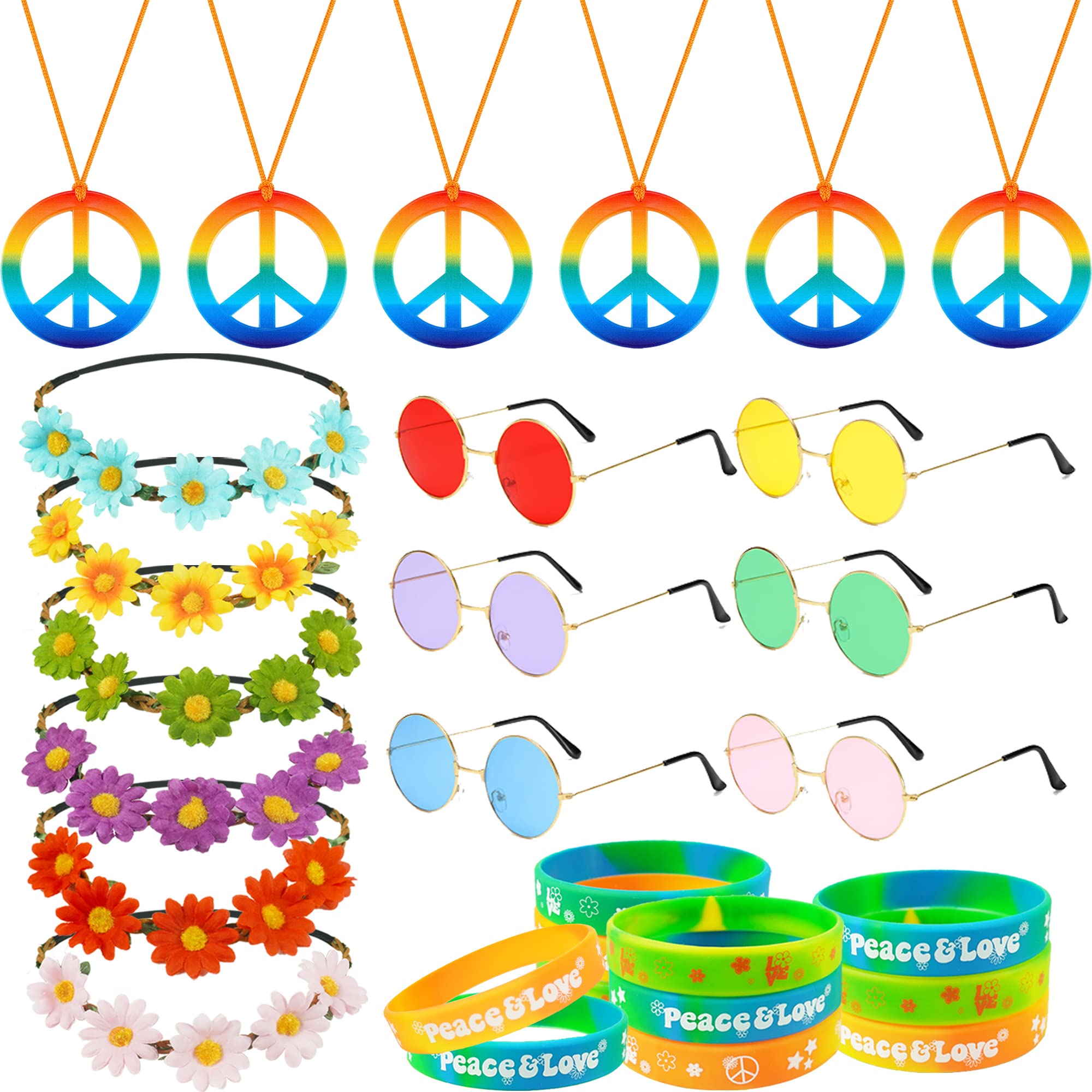 Amazon.com: 30 PCS Hippie Party Favors Retro Round 