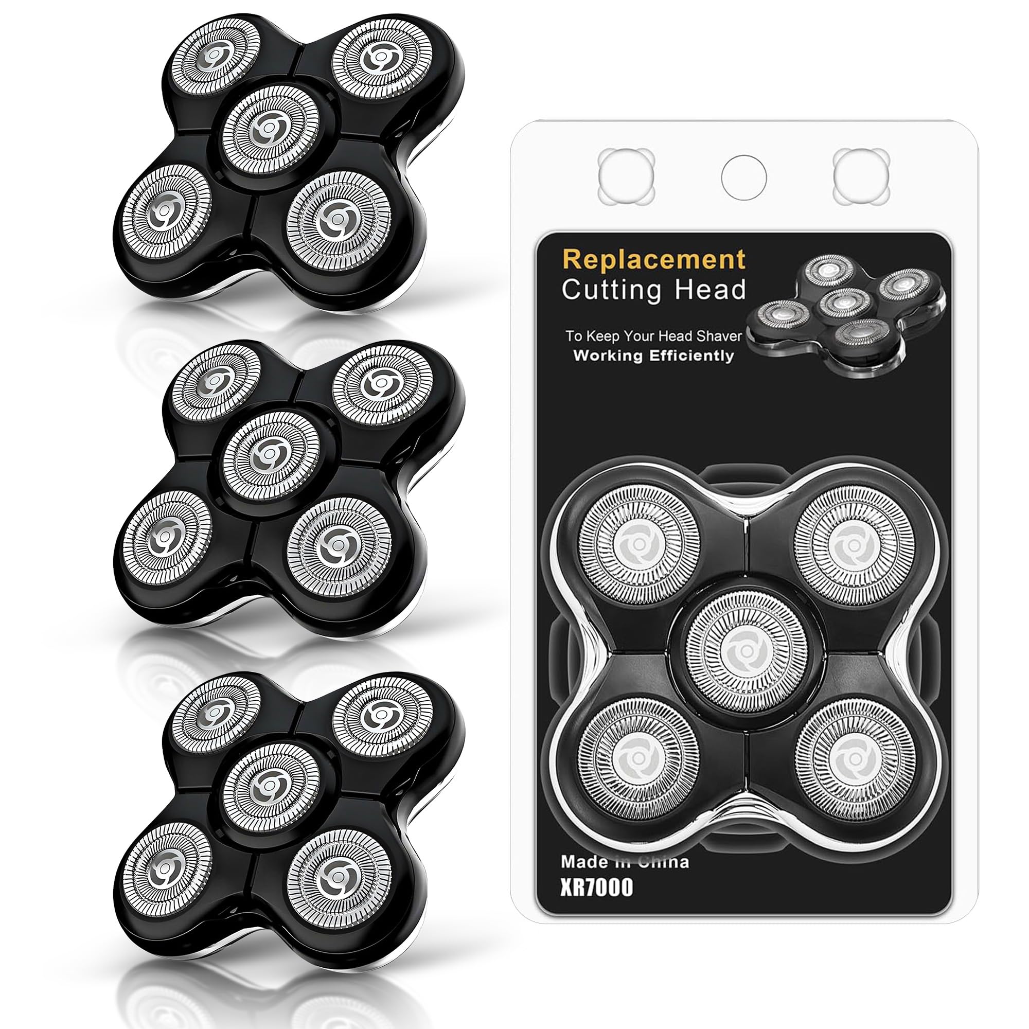 3 Pack Pro Head Shaver Replacement Blades Compatible with Remington Balder Pro Head Shaver Model XR7000, Precision Electric Shaving for Bald Men