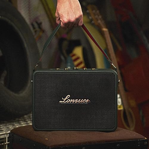 Miniatura 6 de 18000mAh recargable 120W bajo alto retro portátil máquina de karaoke altavoz Bluetooth con 2 micrófonos inalámbricos, entrada de guitarra AUX para