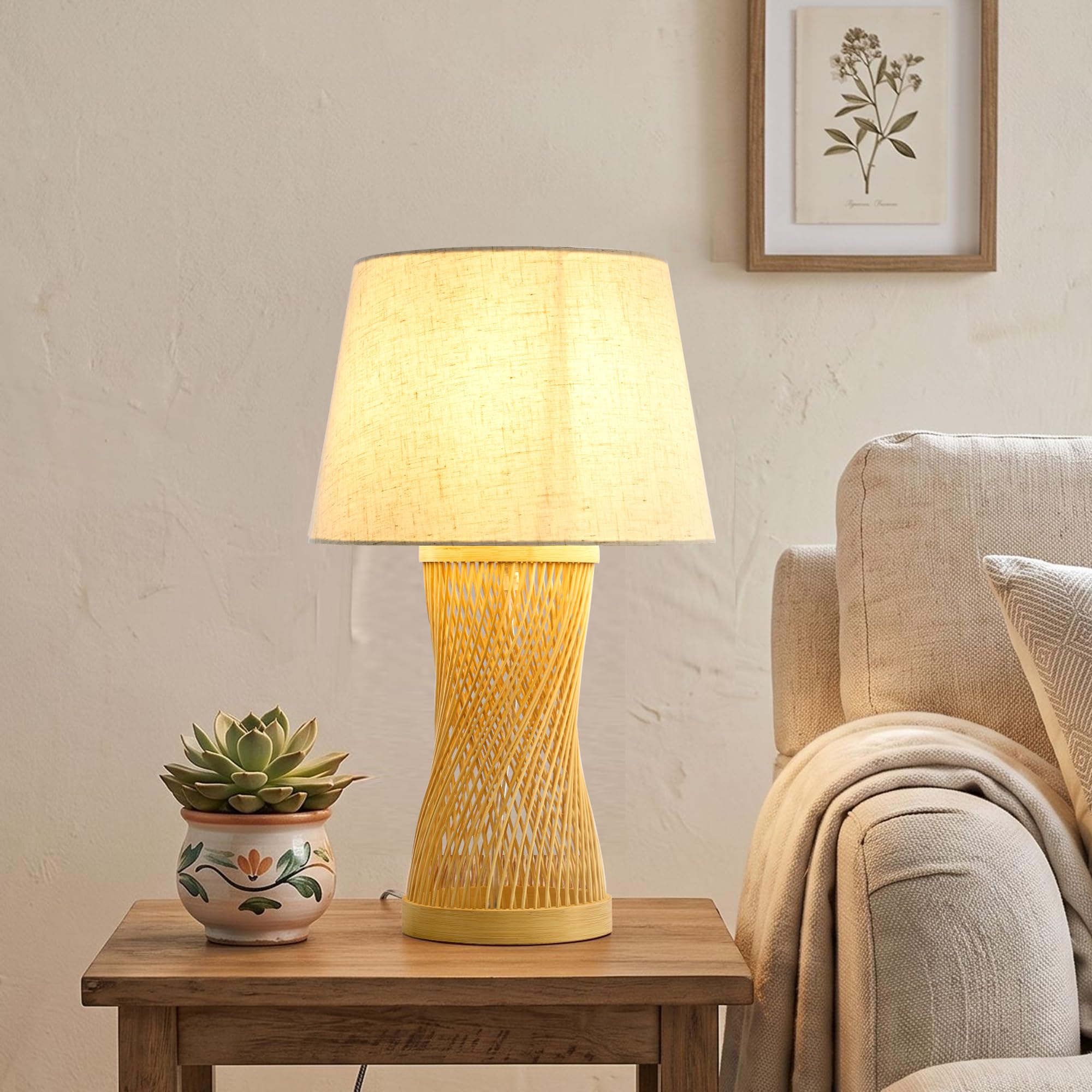 Photo 1 of Booniture Bamboo Table Lamp, Beige