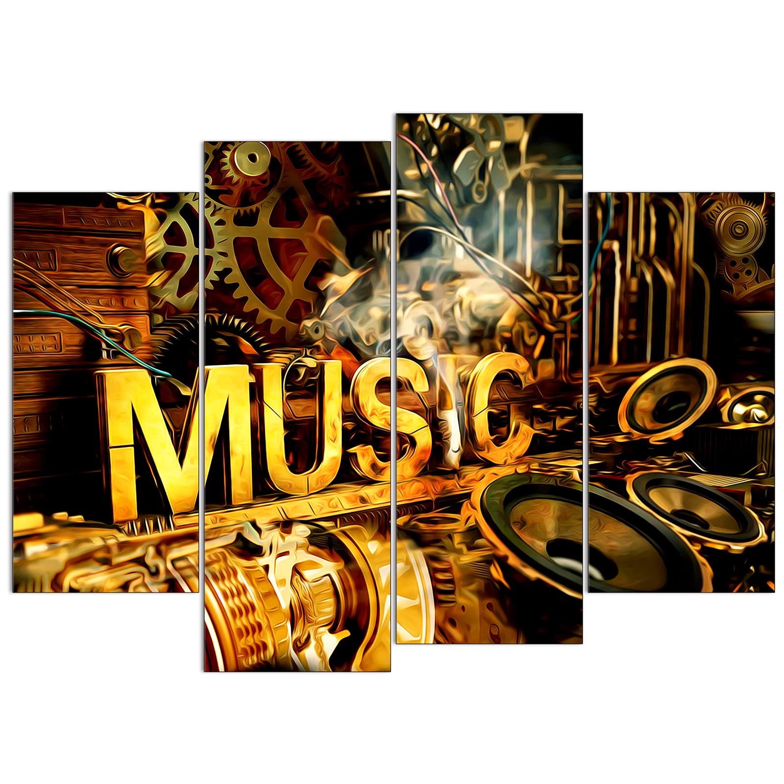 Amazon.com: uLinked Art Music Wall Theme 4 Panels Artwork Metal