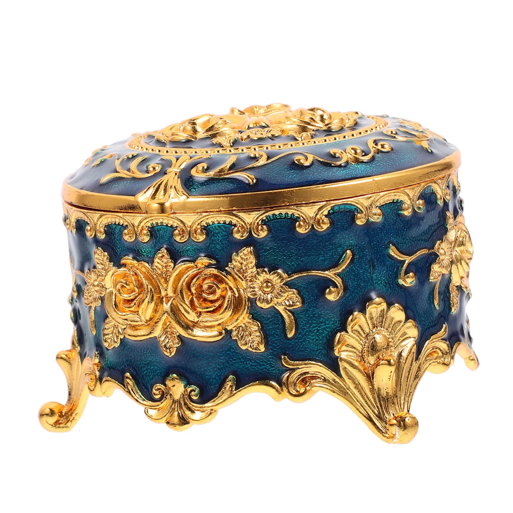 Alipis 3piezas Caja De Joyería Enameled Diseño De Rosa Almacenamiento Multifuncional Para Pendientes y Collares Decorativa y Elegante Para Organizar Accesorios El Hogar