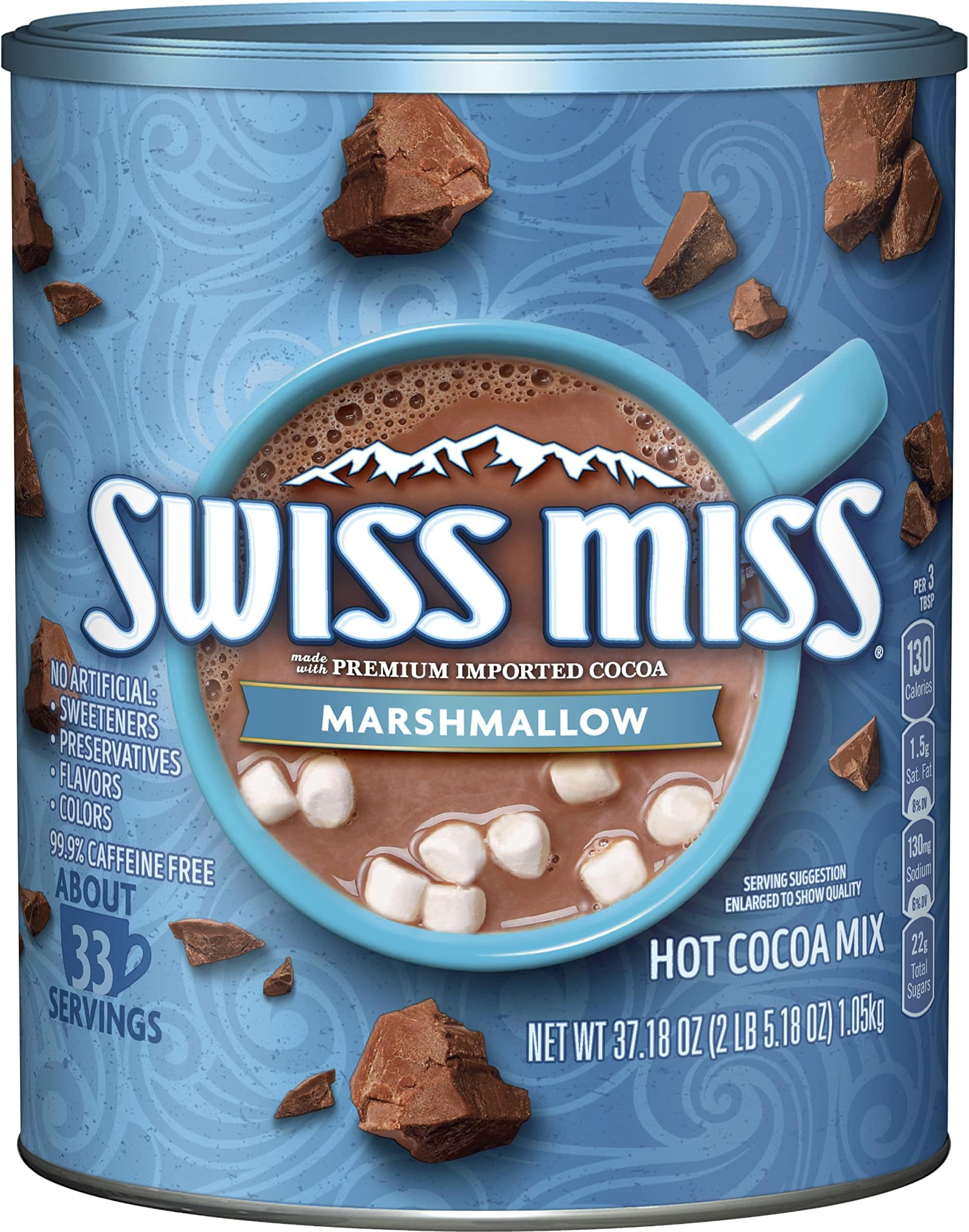 Swiss Miss Marshmallow Hot Cocoa Mix, 37.18 oz Canister