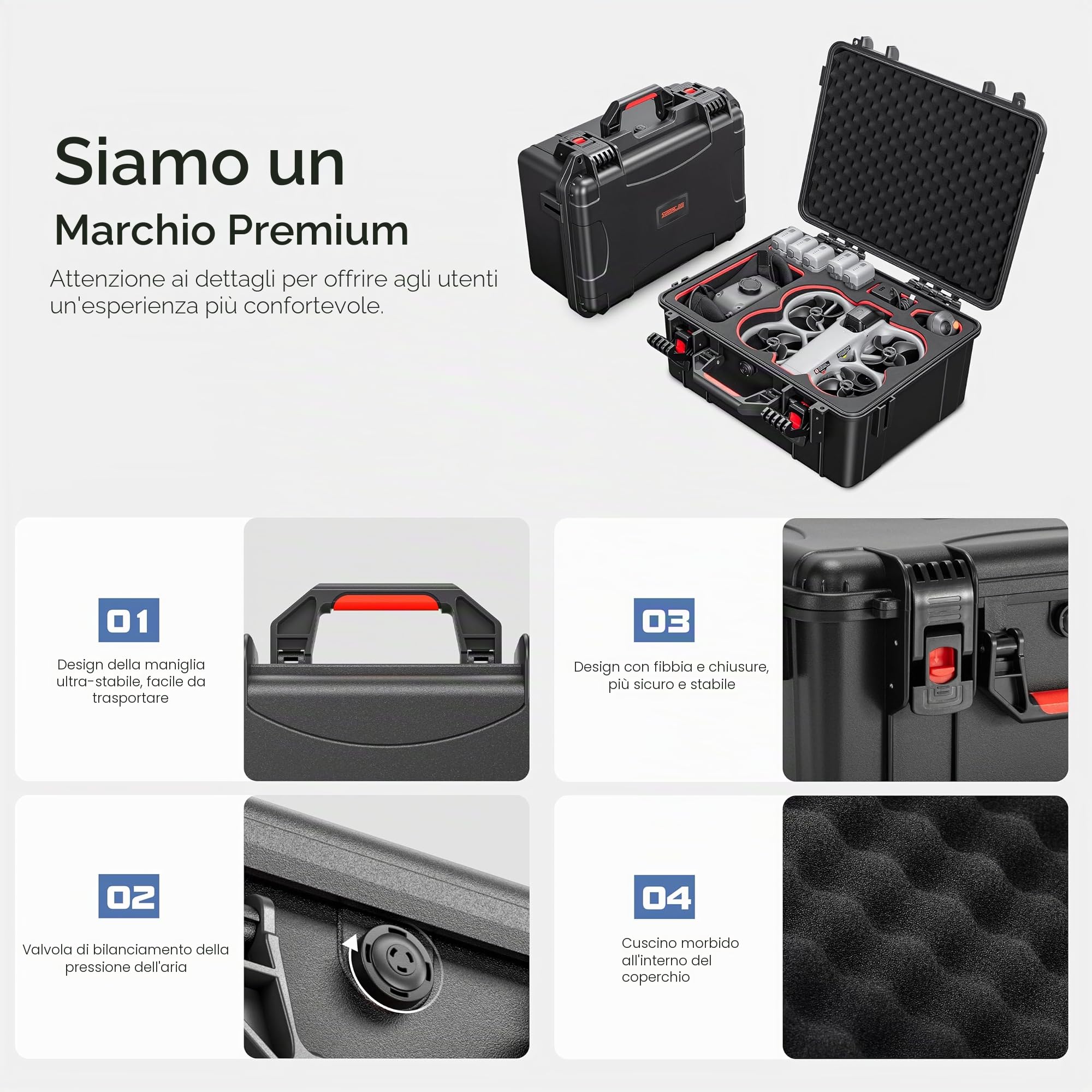 STARTRC Avata 360 Custodia, custodia rigida impermeabile per il trasporto per DJI Avata 360 Fly More Combo accessori per DJI RC 2/RC Motion 3 controller, occhiali N3, 6 batterie e hub caricabatterie