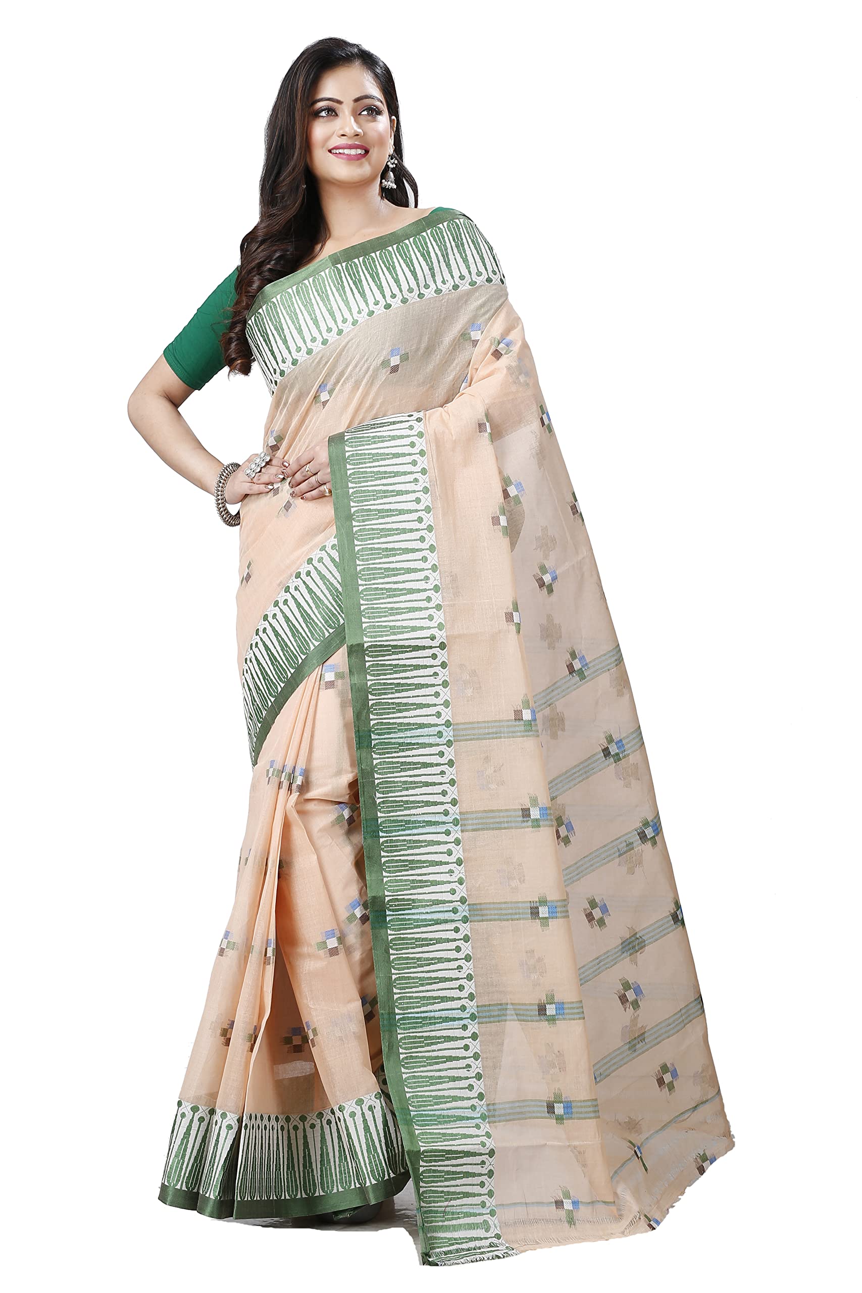 T.J. SAREESPure Cotton Sarees for Women Traditional Tant Sarees Elegant and Comfortable Cotton Saree for All Occasions (Pack Of 1)