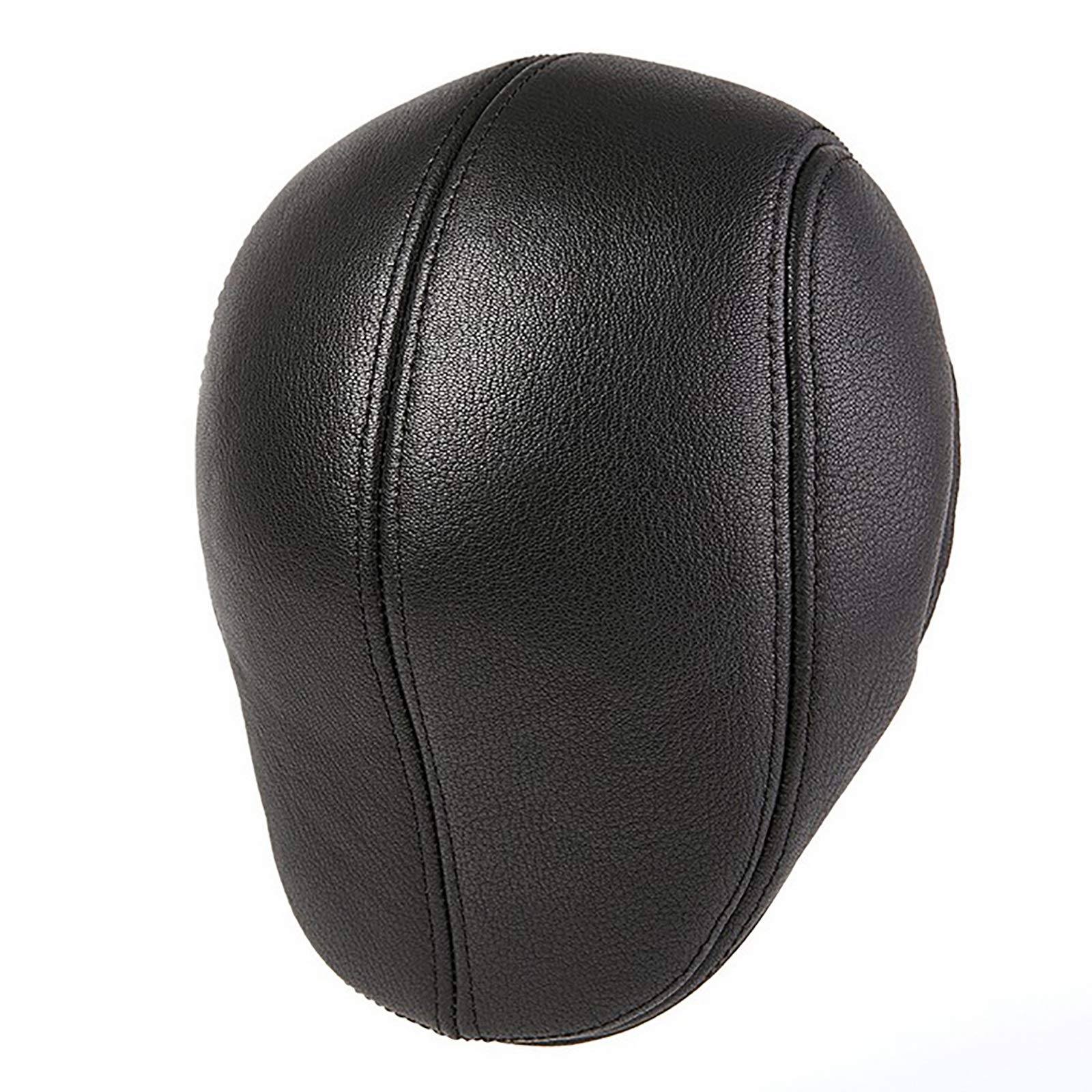 Czapki zimowe, męska skórzana czapka beret vintage czapka golfowa czapka płaska czapka gazeciarza jesień zima(Black-55-56cm)