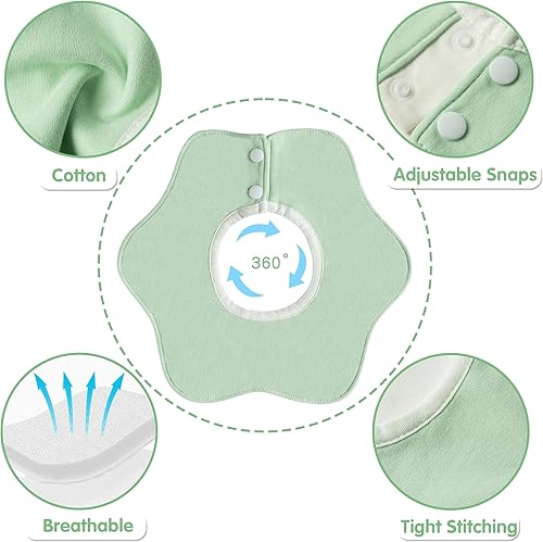 Miniatura 4 de Zainpe Baberos de bebé con rotación de 360, impermeables, a presión, de algodón, absorbente, para bebés, de 0 a 12 meses, 6 unidades