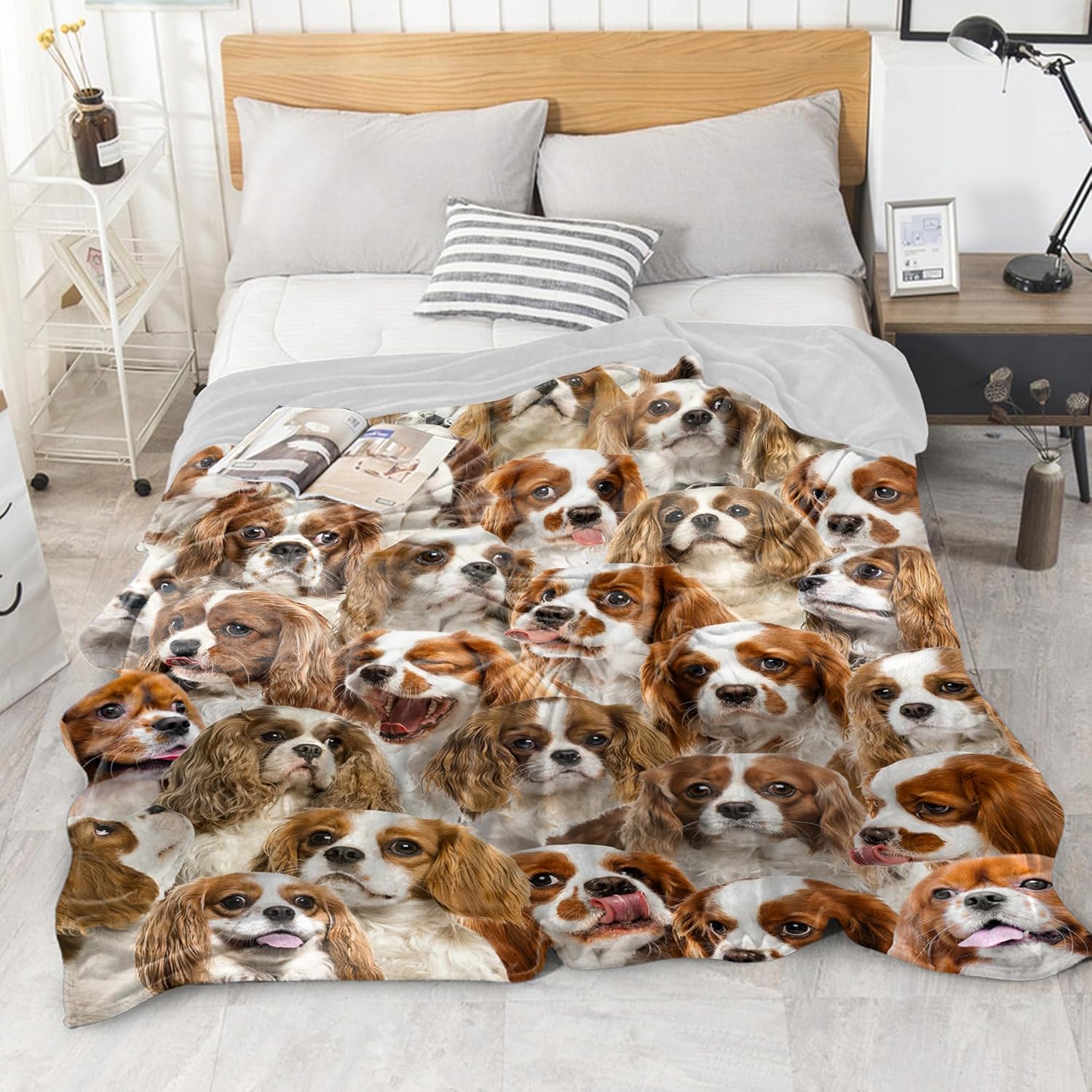 Cavalier King Charles Dog Throw Blanket,Cavalier King Charles Gifts for Dog Lovers,Flannel Blanket for Dog Mom Dad,Gifts for Kid Girls Boys Halloween Christmas,40" x 50" - Image 7