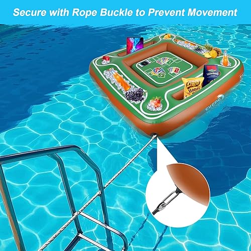 Miniatura 5 de Mesa flotante de juegos de piscina para adultos, accesorios de piscina, mesa de cartas inflable, bandeja para bañera de hidromasaje, soporte para