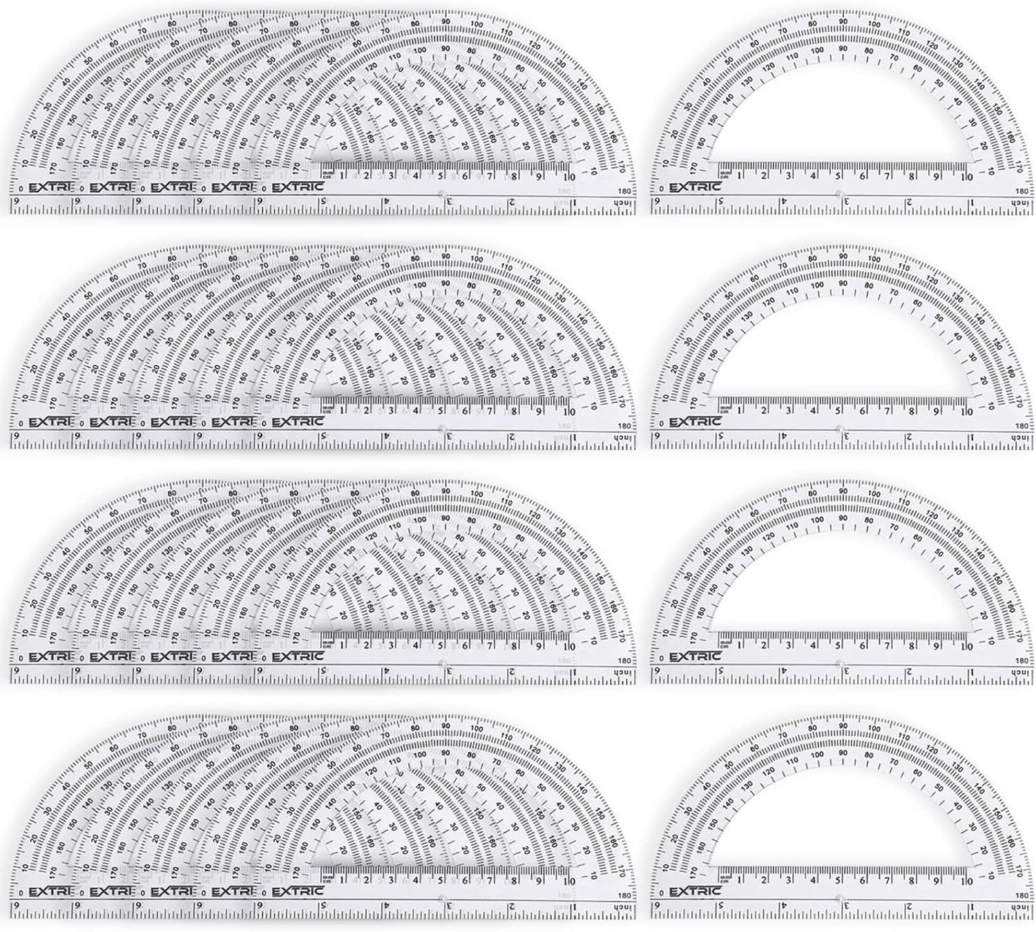 Protractor 24 Count Protractor for Geometry, 6 Inch Clear