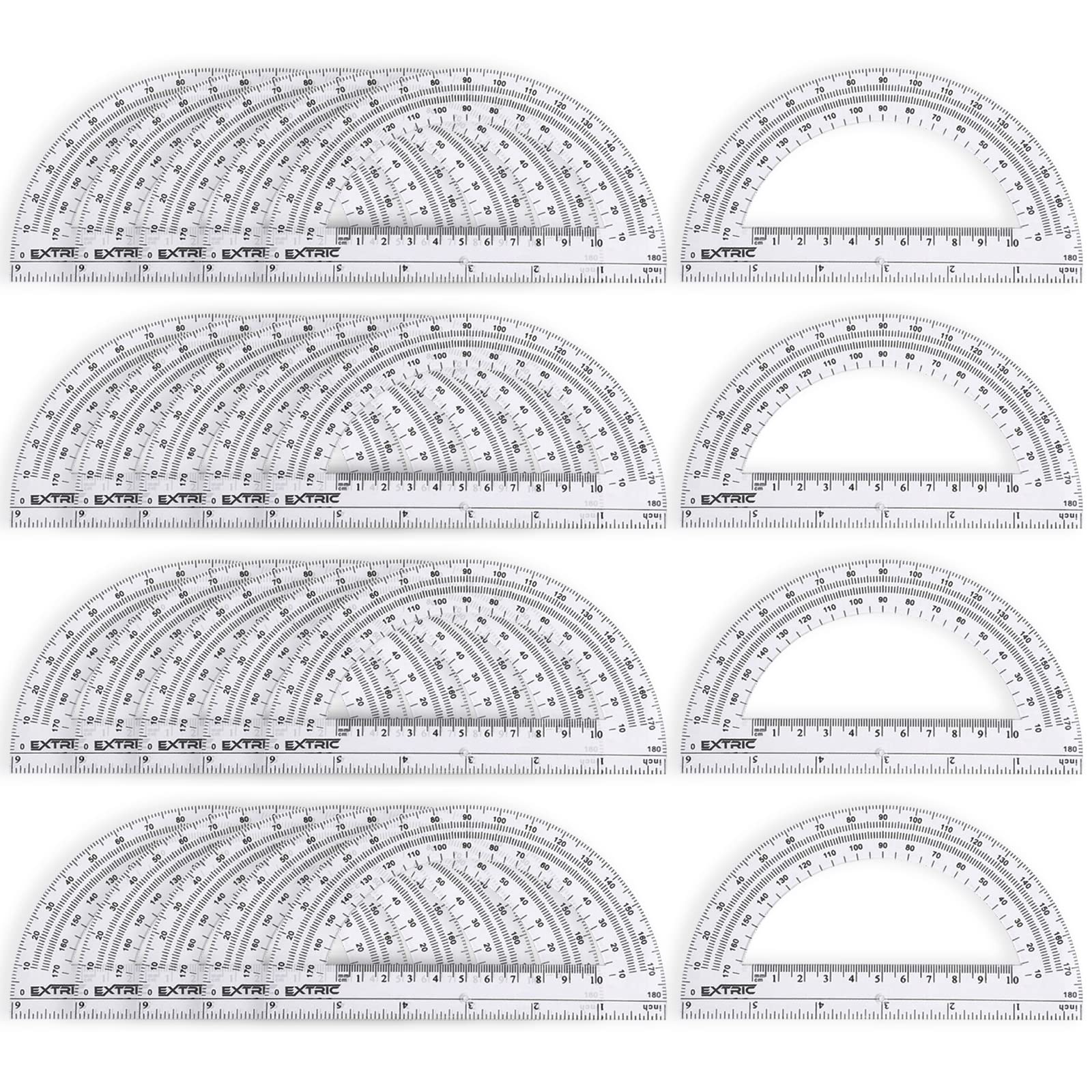 Buy Protractor 24 Count Protractor for Geometry, 6 Inch Clear Plastic