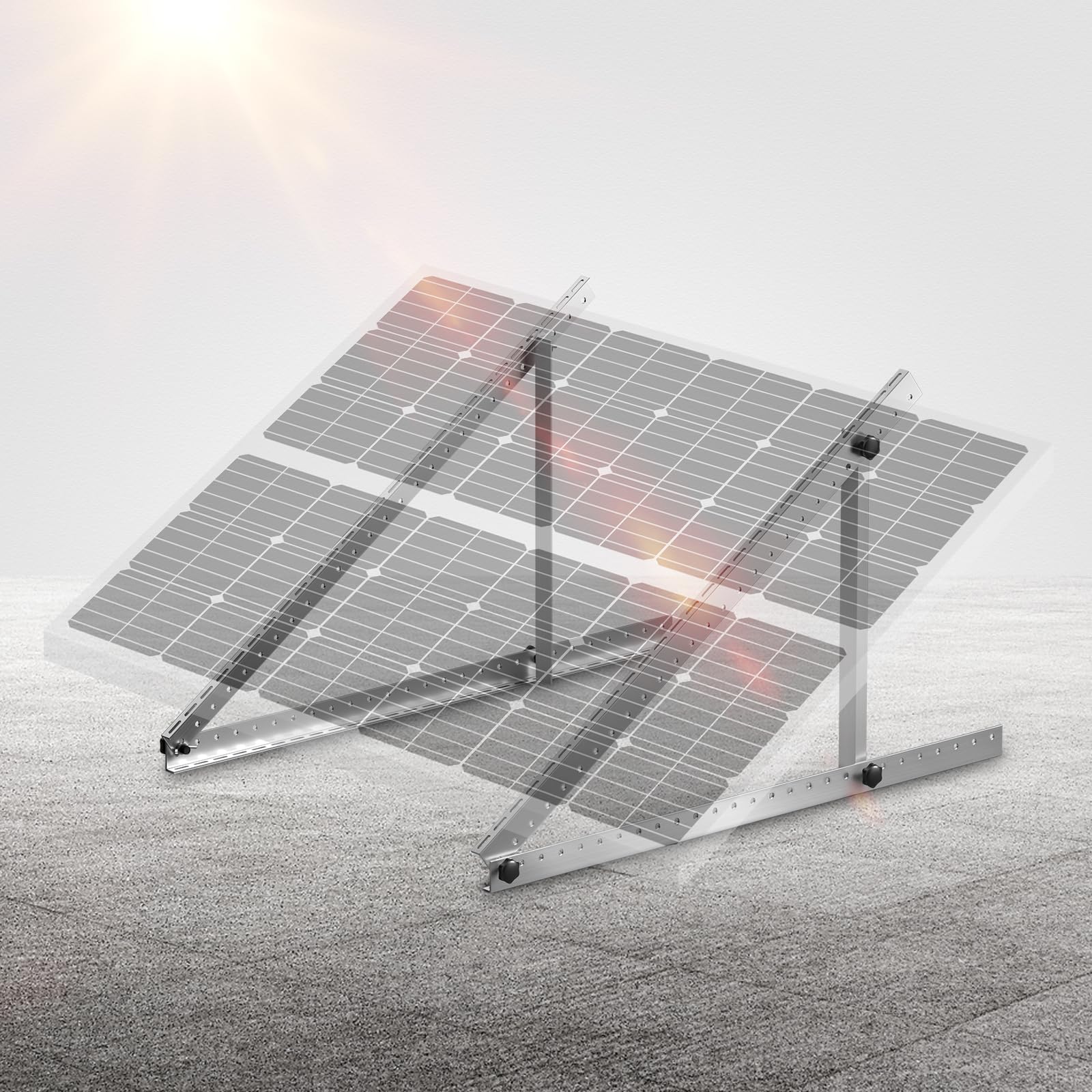 VEVOR Soportes de montaje para paneles solares de 50 pulgadas, soportes de montaje con inclinación ajustable de 0-90°, soporta paneles solares de 100-550 W, soportes de aluminio livianos con patas inc
