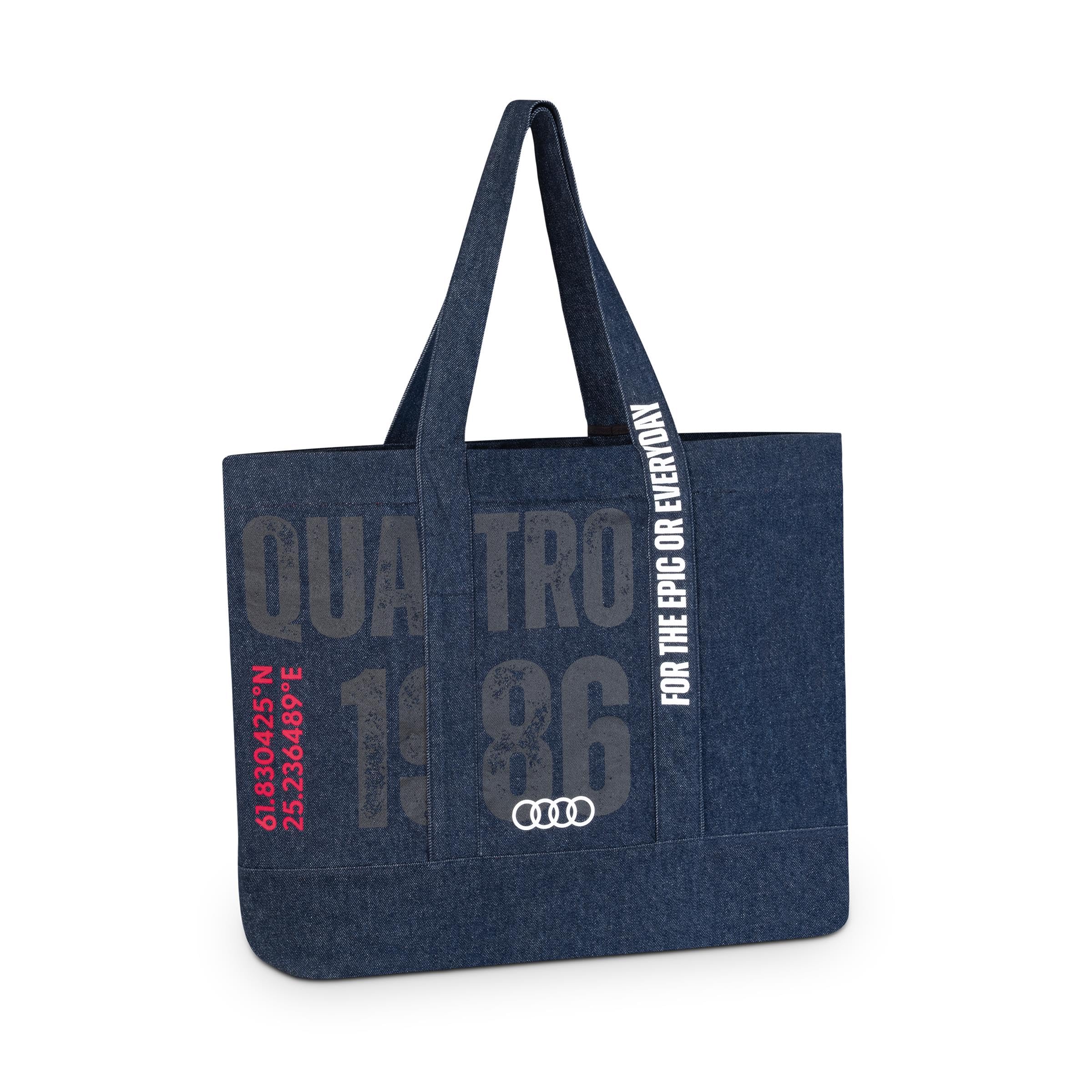 Audi 3152501000 Shopper Tragetasche Quattro Kaipola 1986 Tasche Einkaufstasche, blau