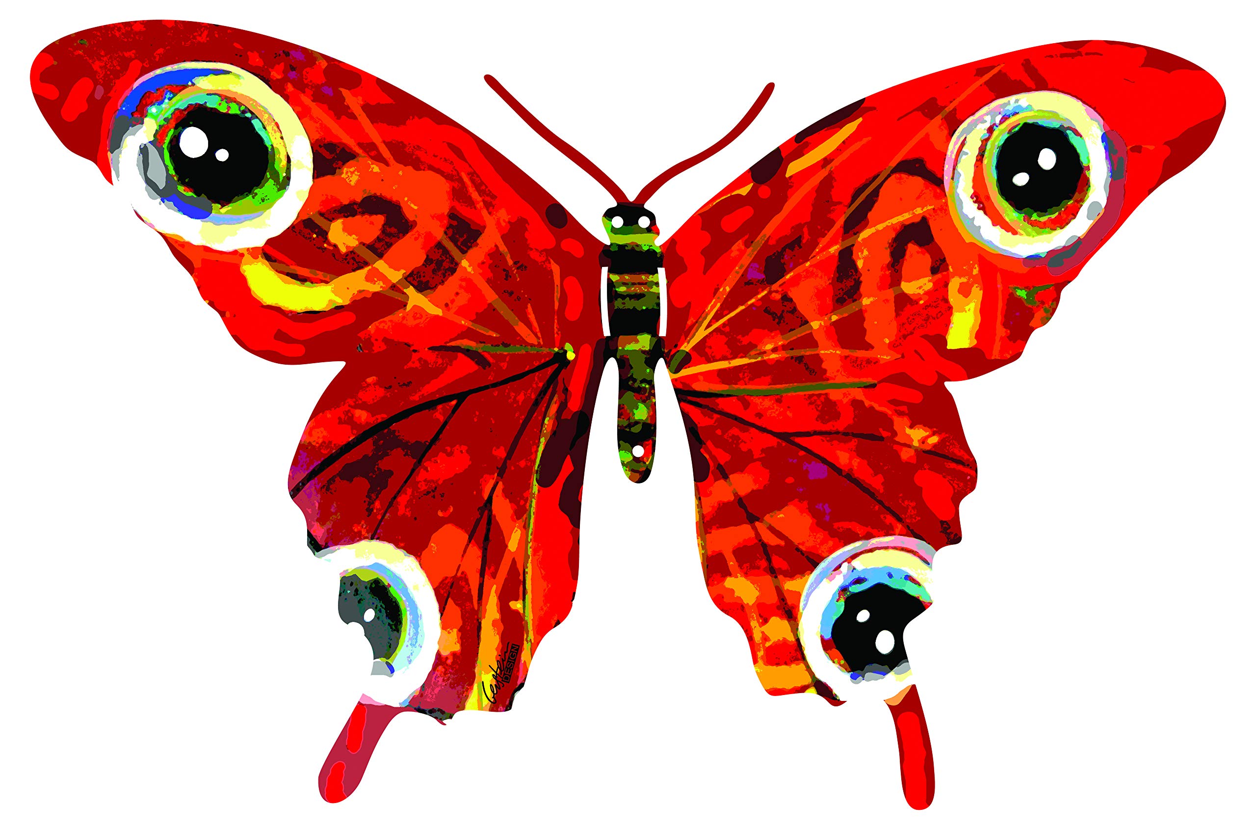 David Gerstein Vered Butterfly Metal Cutout Wall Mounted Sculpture Double Sided Colors