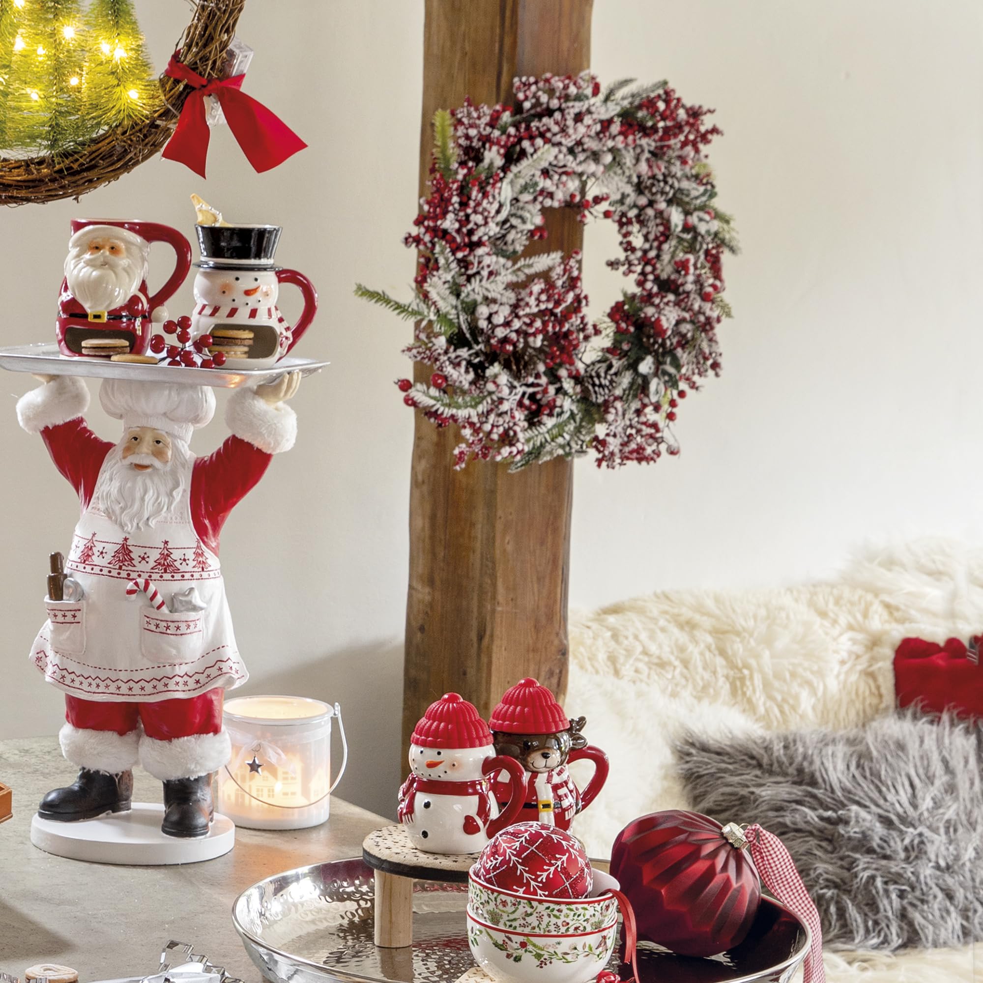Kaemingk Kerstkrans krans rode BES l14b60h60 cm groen