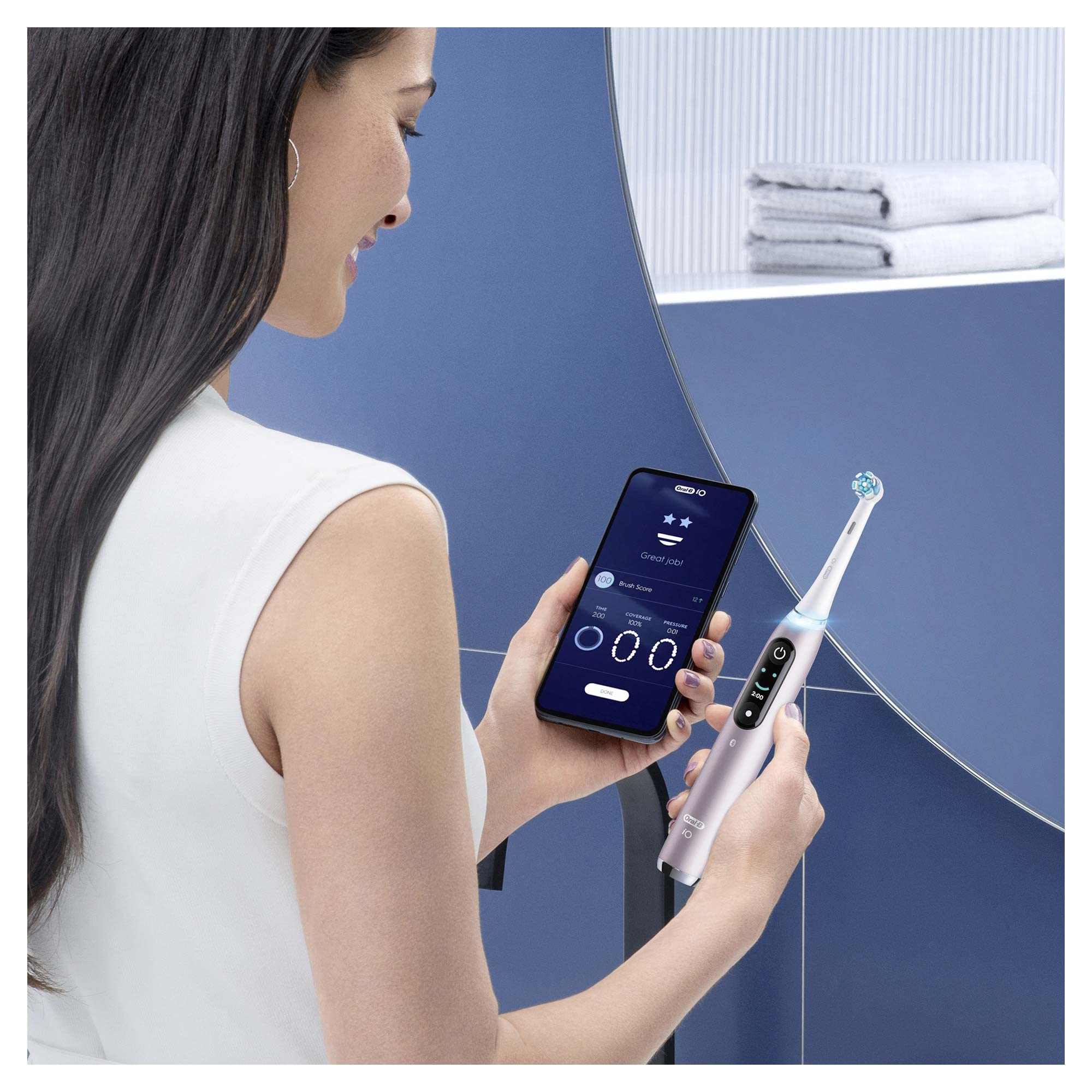 Oral-B iO Series 9N Rose Quartz mit Extra Aufsteckbürste elektrische Zahnbürste
