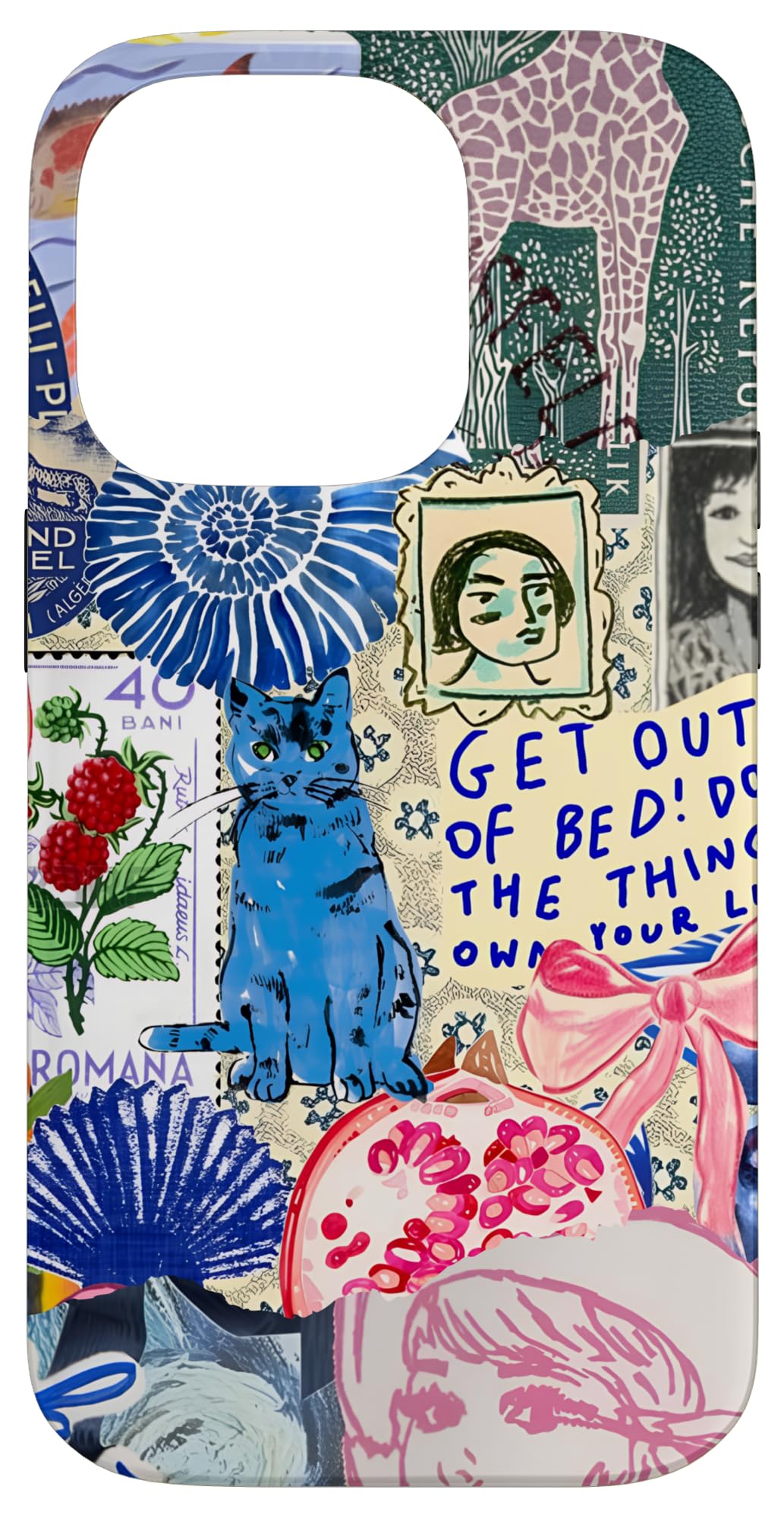 Eclectic Charm Collage Vintage Retro Floral Mix-up Case for iPhone 14 Pro