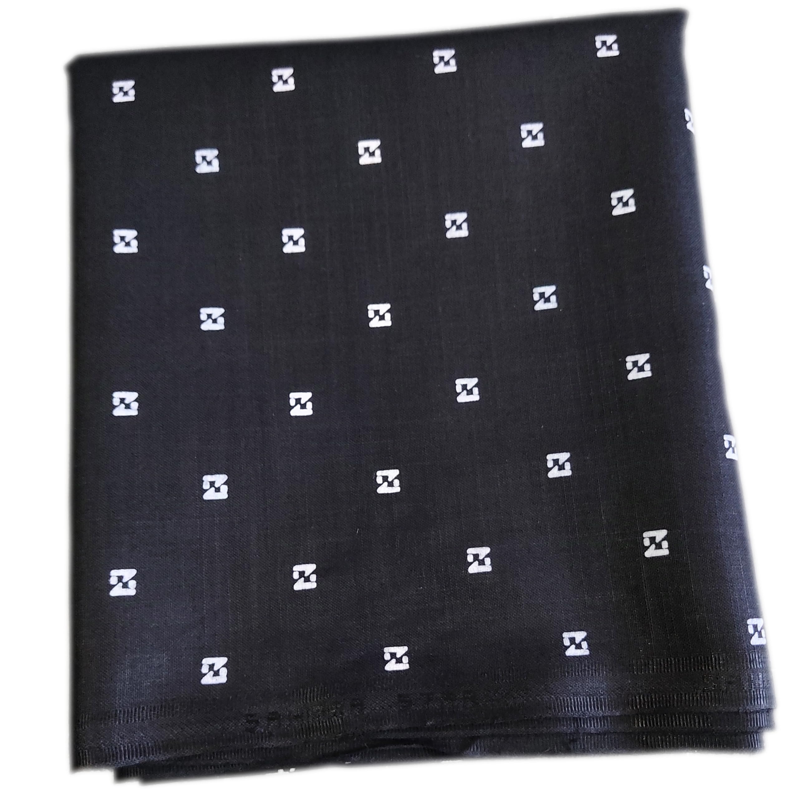 Premium Unstitched 100% Cotton Classy Balck Colored Printed Shirt Fabric for Men's (2.25 Meter Length 36 Inch Width)-image-31