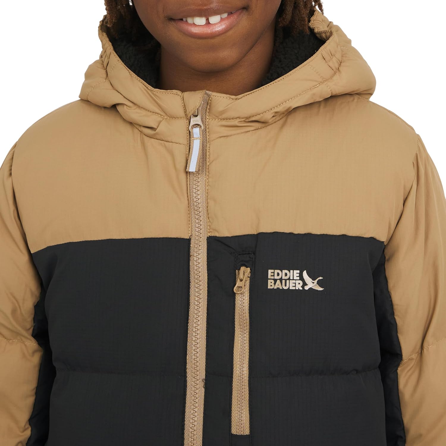 Eddie Bauer Boys' Classic Heavyweight Faux Fur Lined Hooded Insulated Down Jacket - Image 2