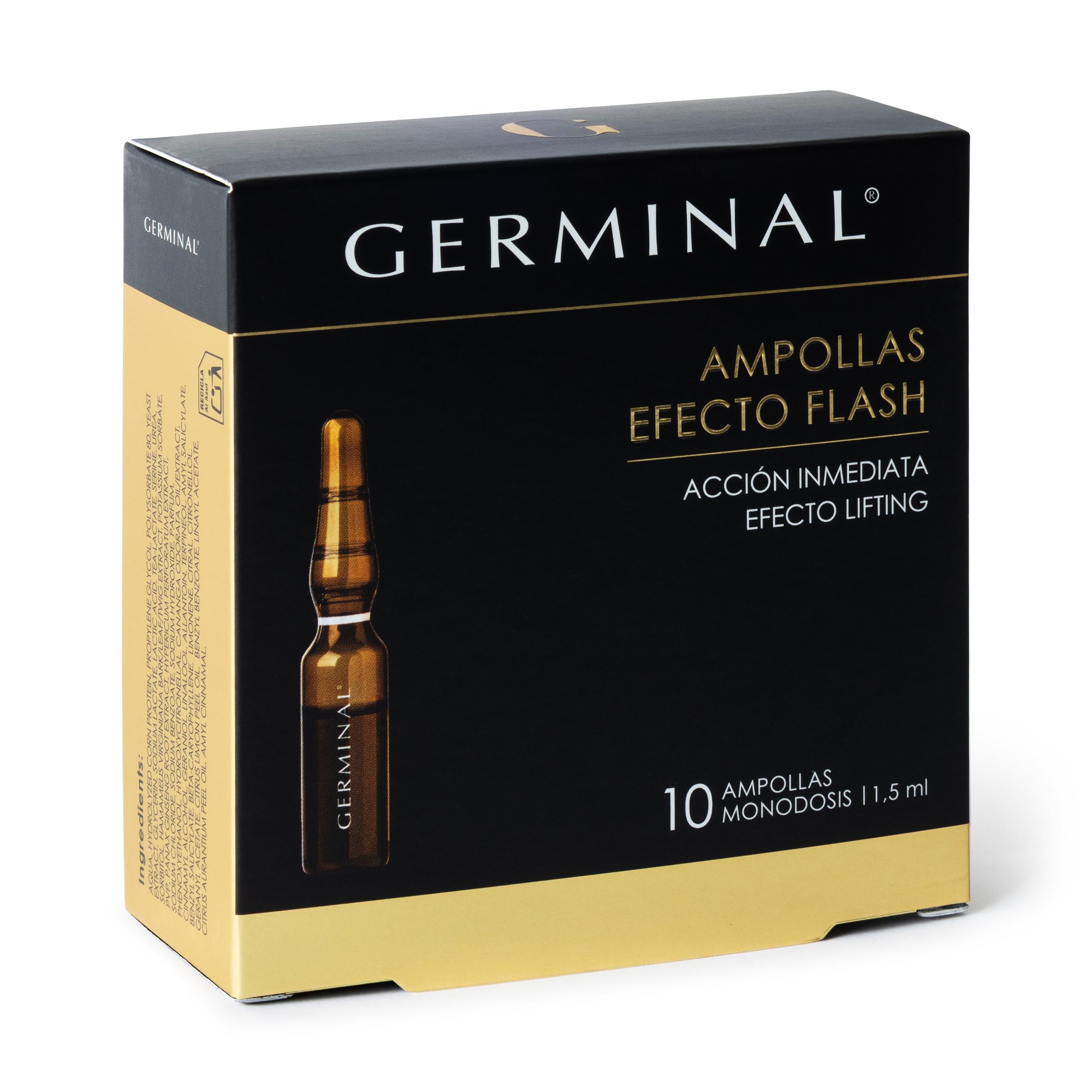 GERMINAL - Azione Immediata Fiale Effetto Flash, Lifting Istantaneo, Pelle Radiosa e Idratata (10 Fiale x 1,5 ml)