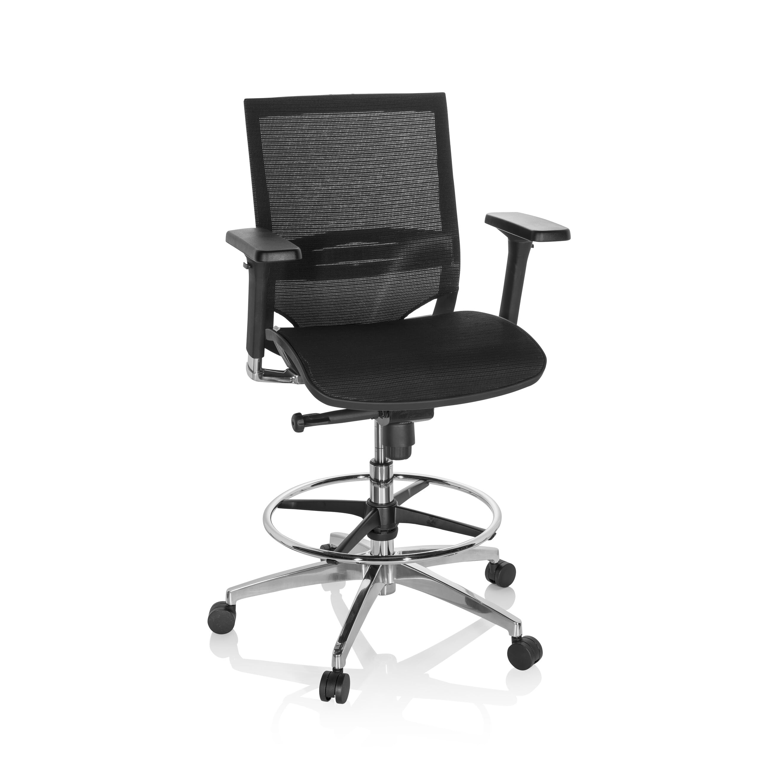 Siège de travail ergonomique noir Top Work 78 avec assise réglable
