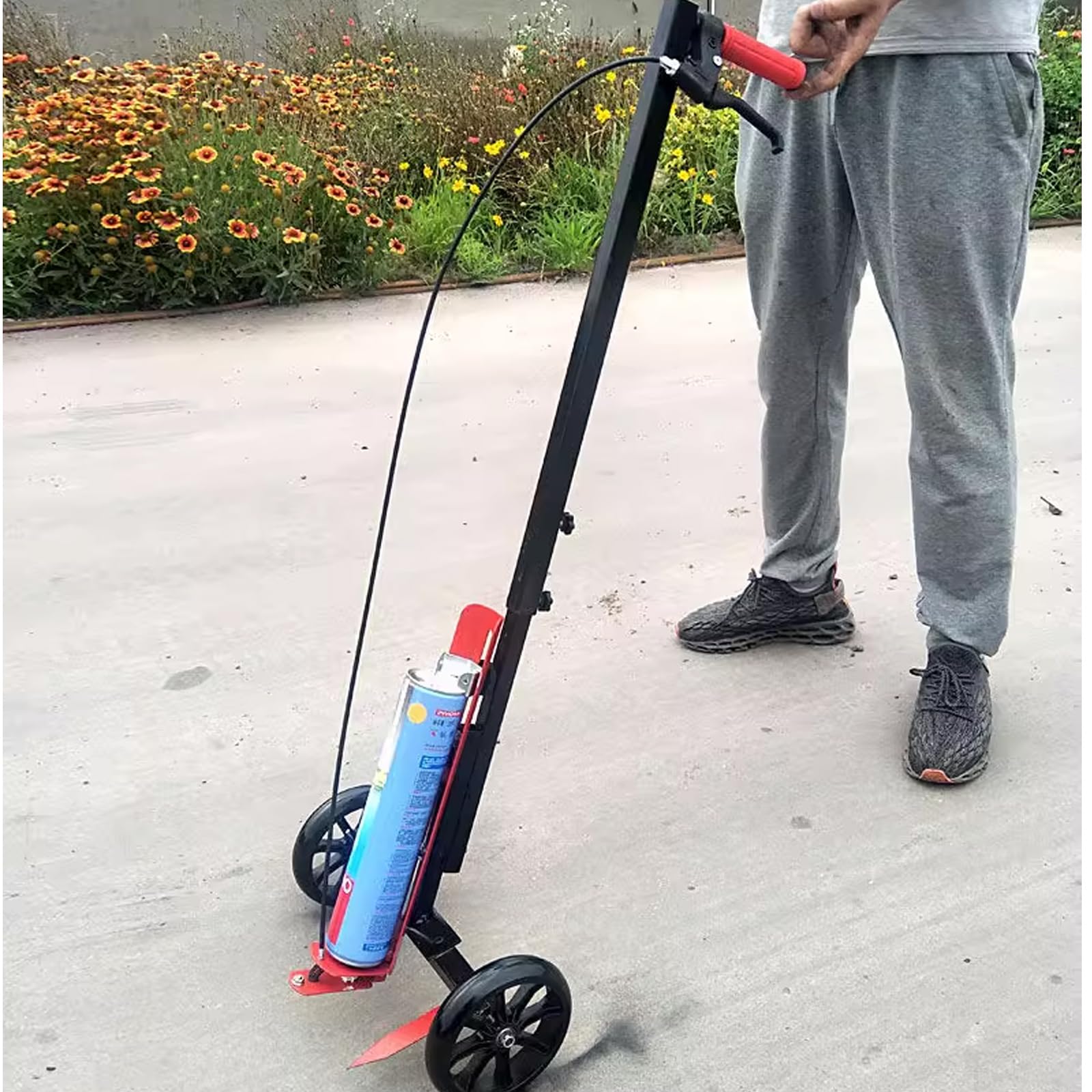 IUokLU Professional Line Marking Machine for Parking Lots - Compatible with Inverted Spray Paint, Perfect for Industrial and Ground Stripe Application
