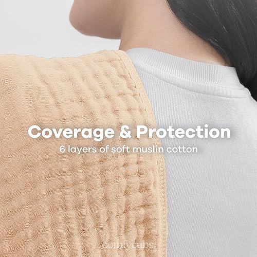 Miniatura 171 de Comfy Cubs - Juego de paños de muselina para eructos de 20 x 10 pulgadas, paquete de 6, tamaño grande, 6 capas, 100% algodón, absorbentes, seguros