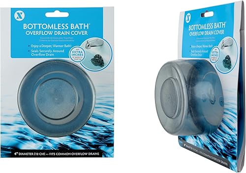 Vista 47 de SlipX Solutions Bottomless Bath - Cubierta de drenaje de desbordamiento para tina, añade pulgadas de agua a la tina para un baño más cálido
