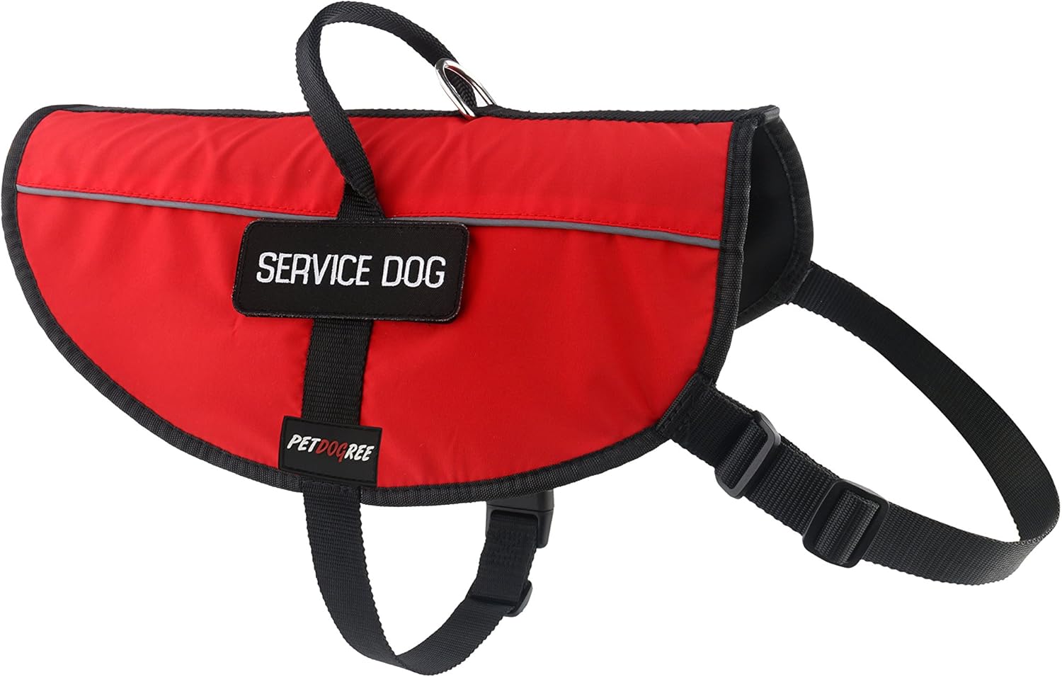 Petdogree Lightweight Reflective Red Service Dog Vest/Harness with